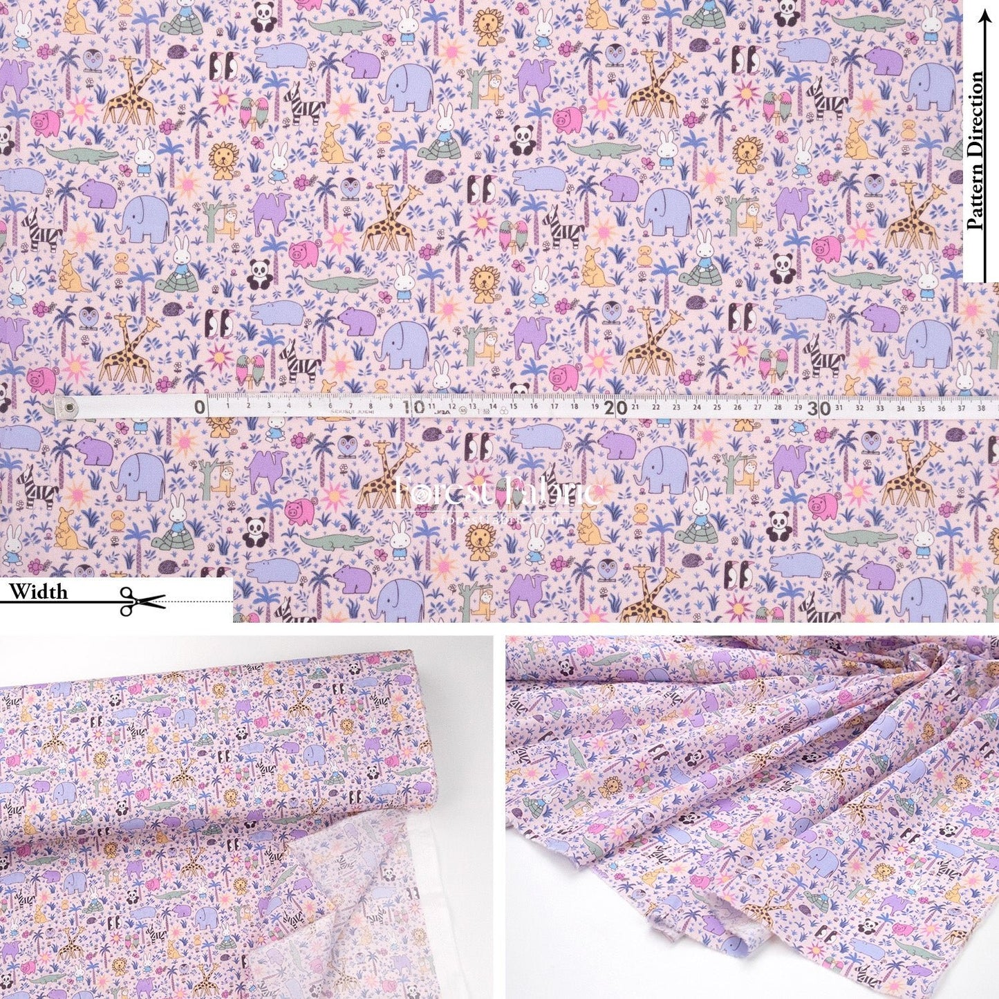 Liberty of London (Cotton Tana Lawn Fabric) - Miffy ZOOLOGY - FO:REST Fabric 布恩堂Liberty fabrictana lawnjapanese fabricykk zipper