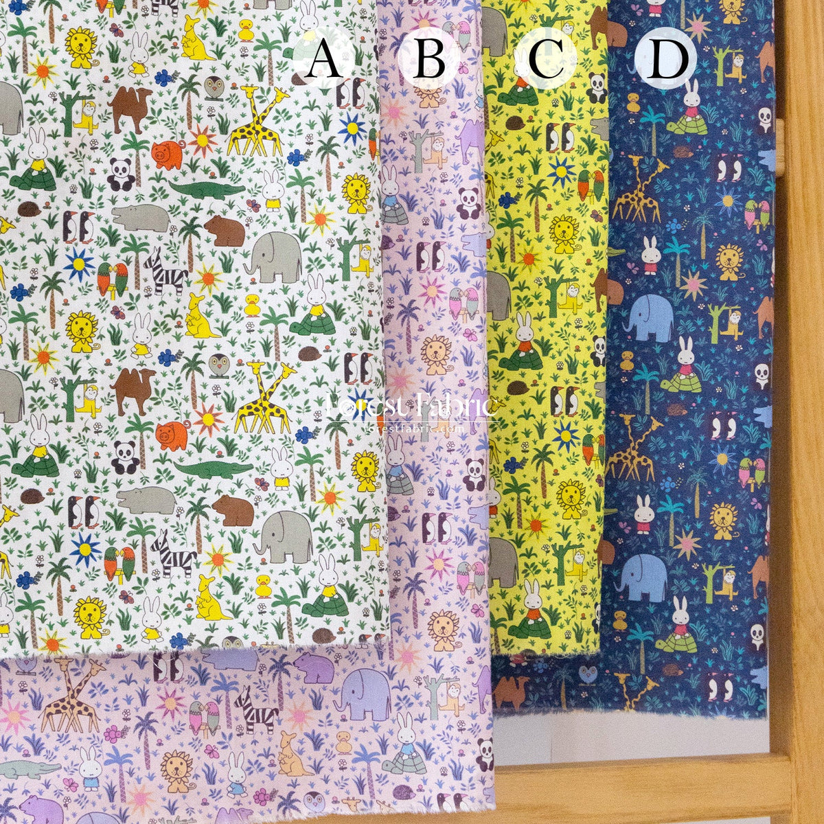 Liberty of London (Cotton Tana Lawn Fabric) - Miffy ZOOLOGY - FO:REST Fabric 布恩堂Liberty fabrictana lawnjapanese fabricykk zipper