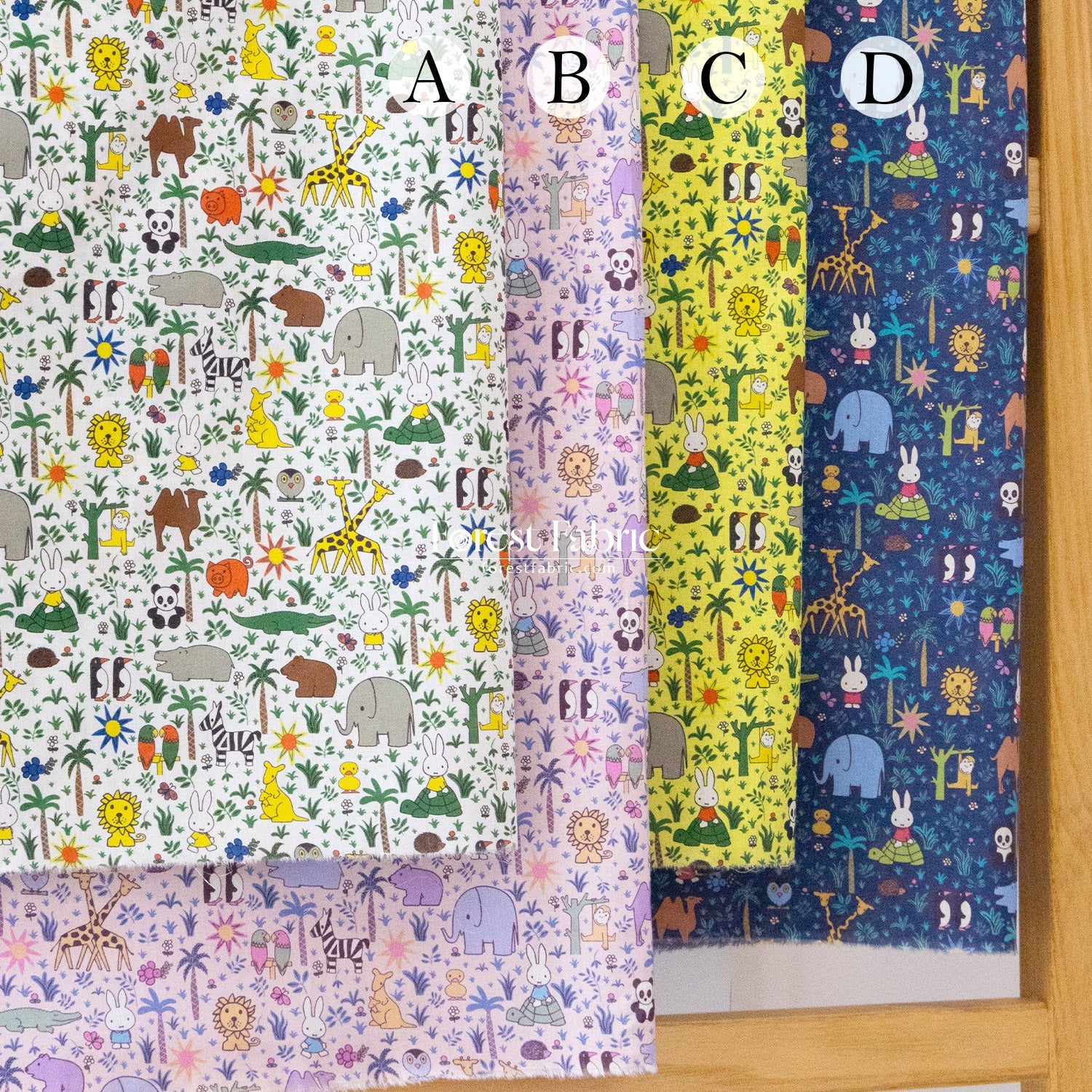 Liberty of London (Cotton Tana Lawn Fabric) - Miffy ZOOLOGY - FO:REST Fabric 布恩堂Liberty fabrictana lawnjapanese fabricykk zipper