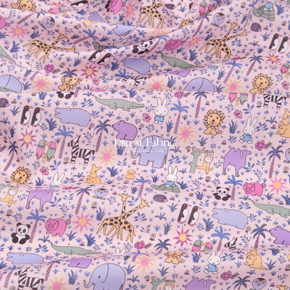 Liberty of London (Cotton Tana Lawn Fabric) - Miffy ZOOLOGY - FO:REST Fabric 布恩堂Liberty fabrictana lawnjapanese fabricykk zipper