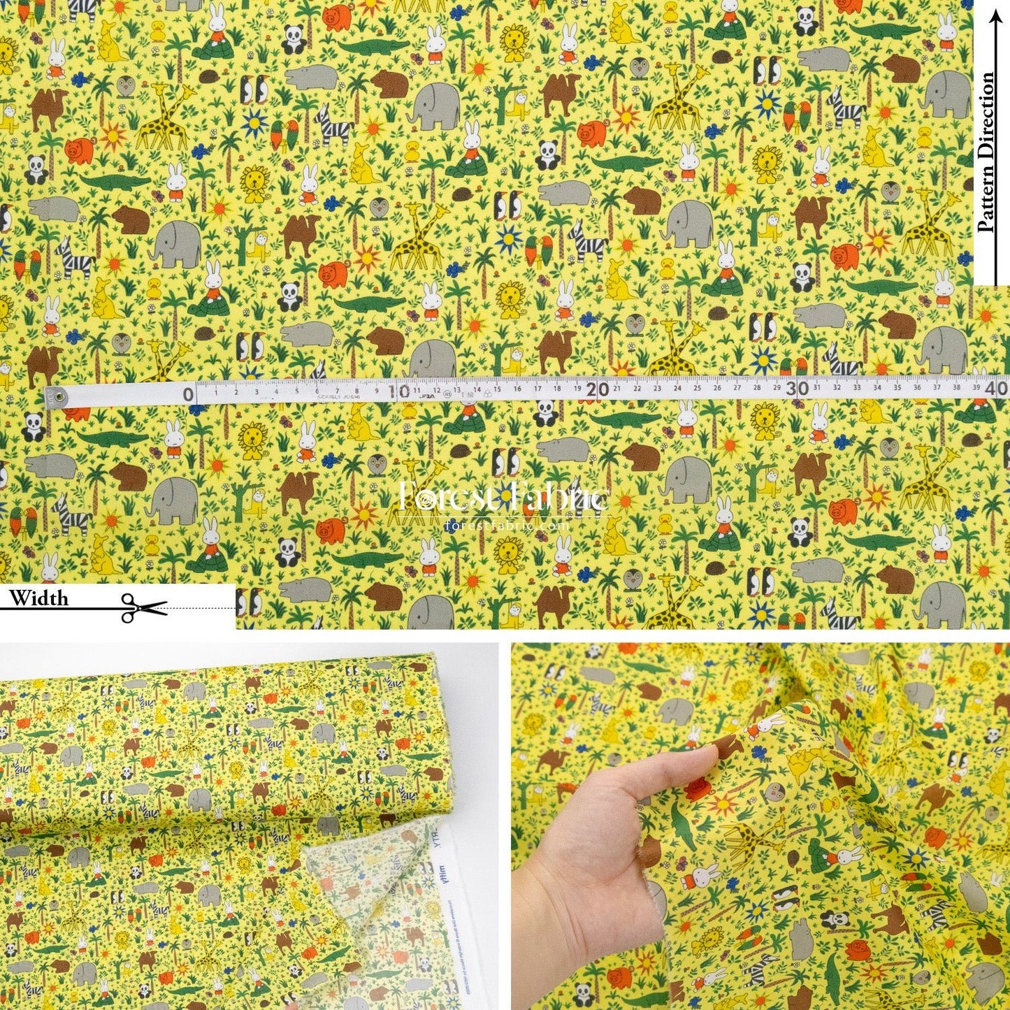 Liberty of London (Cotton Tana Lawn Fabric) - Miffy ZOOLOGY - FO:REST Fabric 布恩堂Liberty fabrictana lawnjapanese fabricykk zipper