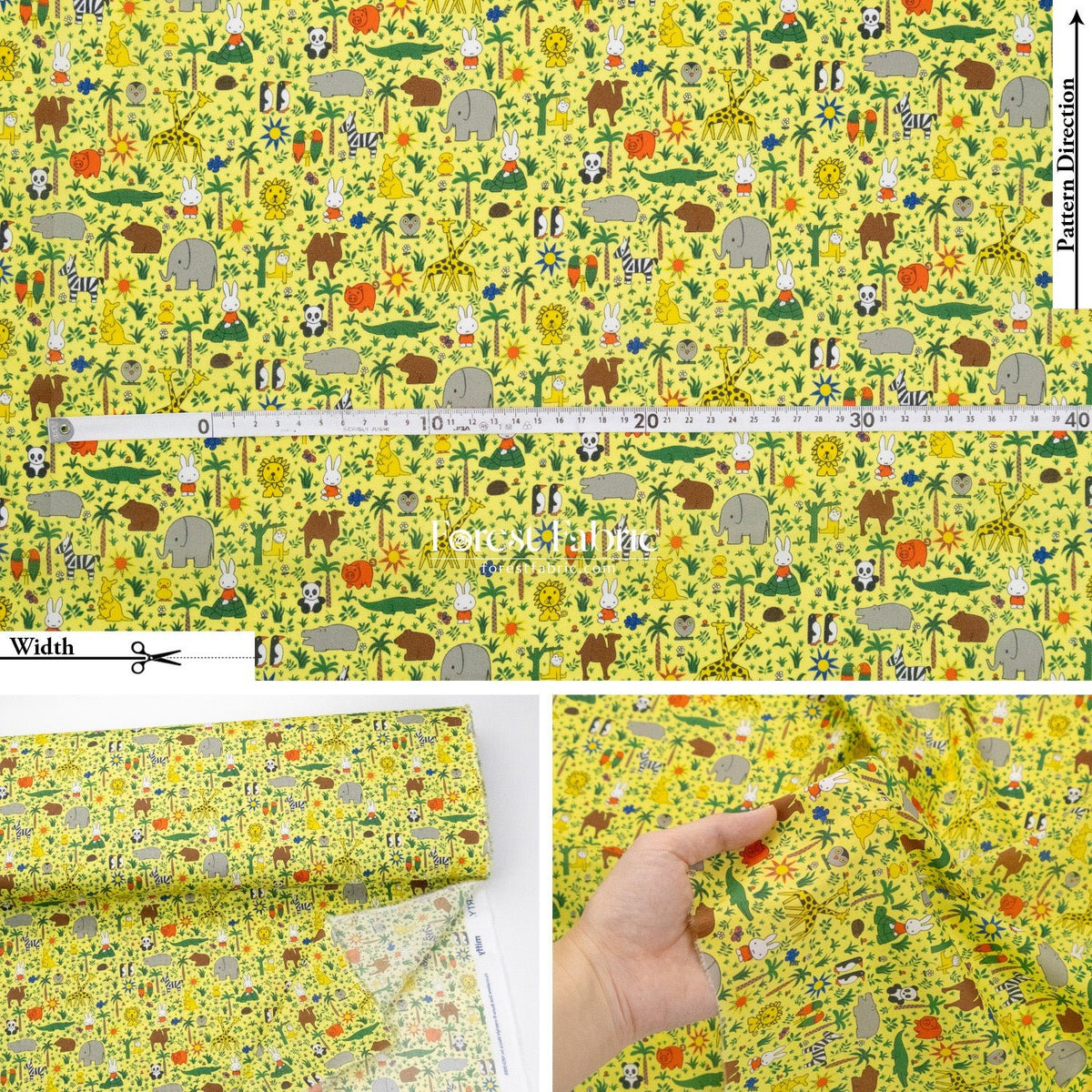 Liberty of London (Cotton Tana Lawn Fabric) - Miffy ZOOLOGY - FO:REST Fabric 布恩堂Liberty fabrictana lawnjapanese fabricykk zipper