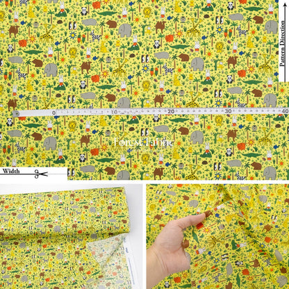 Liberty of London (Cotton Tana Lawn Fabric) - Miffy ZOOLOGY - FO:REST Fabric 布恩堂Liberty fabrictana lawnjapanese fabricykk zipper