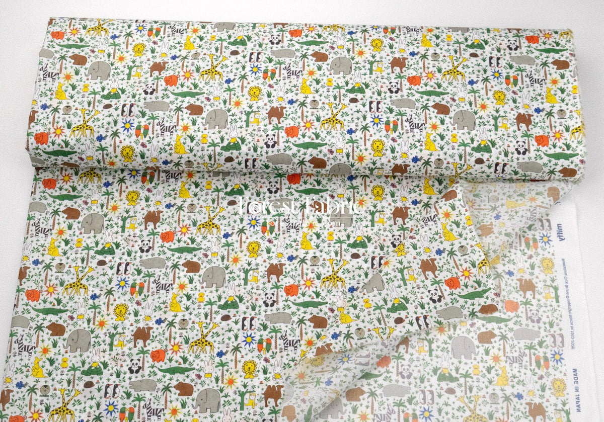 Liberty of London (Cotton Tana Lawn Fabric) - Miffy ZOOLOGY - FO:REST Fabric 布恩堂Liberty fabrictana lawnjapanese fabricykk zipper