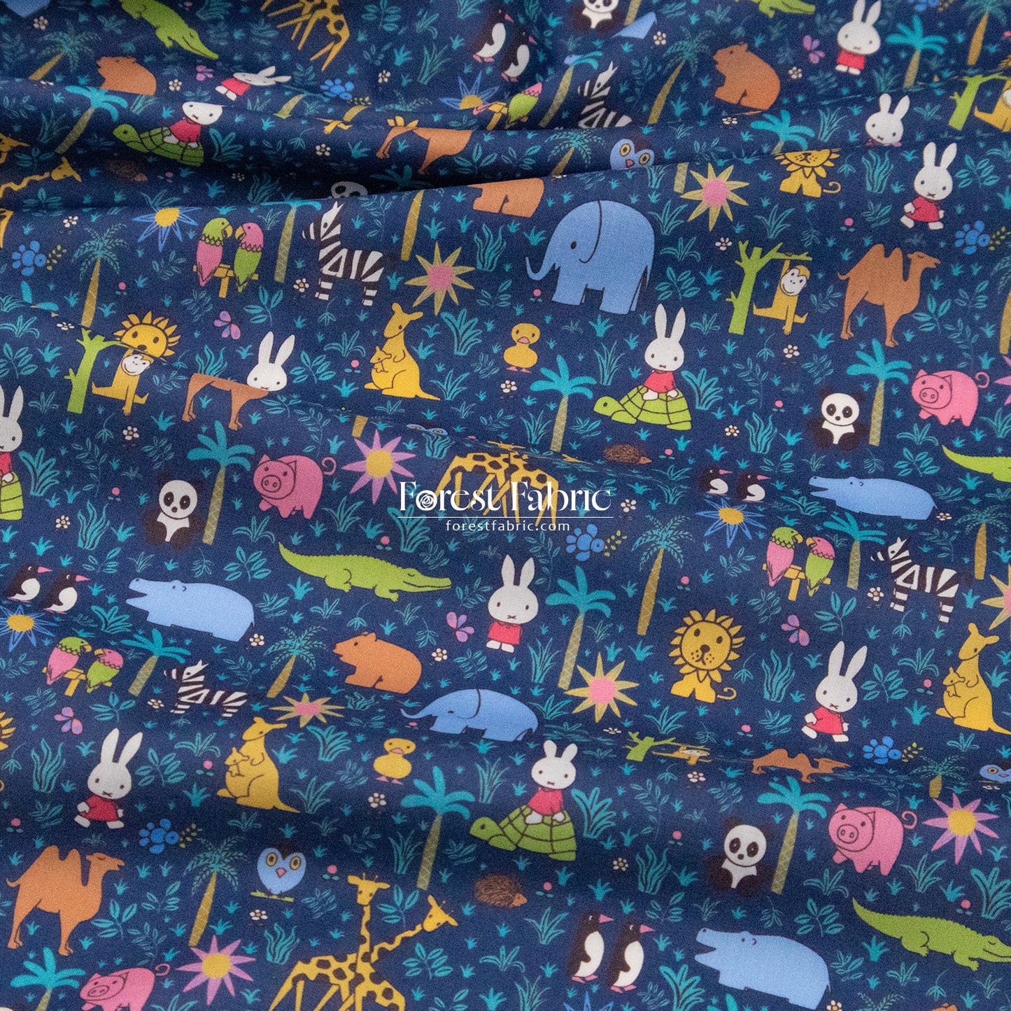 Liberty of London (Cotton Tana Lawn Fabric) - Miffy ZOOLOGY - FO:REST Fabric 布恩堂Liberty fabrictana lawnjapanese fabricykk zipper