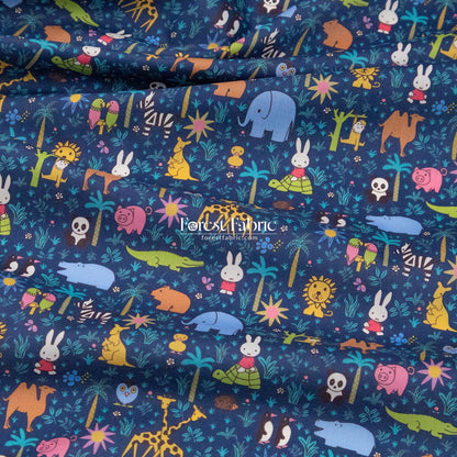 Liberty of London (Cotton Tana Lawn Fabric) - Miffy ZOOLOGY - FO:REST Fabric 布恩堂Liberty fabrictana lawnjapanese fabricykk zipper