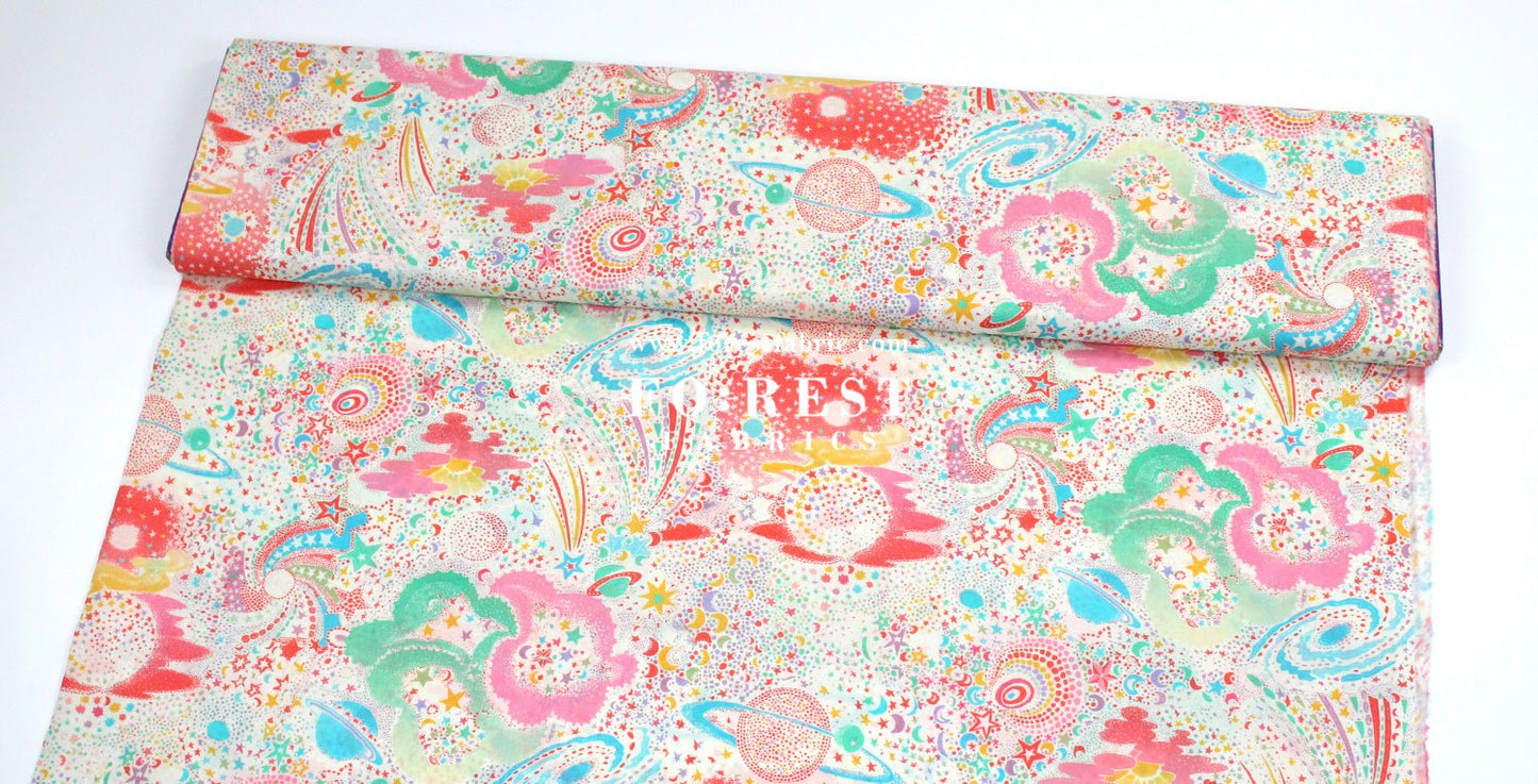 Liberty of London (Cotton Tana Lawn Fabric) - Milky way - FO:REST Fabric 布恩堂Liberty fabrictana lawnjapanese fabricykk zipper