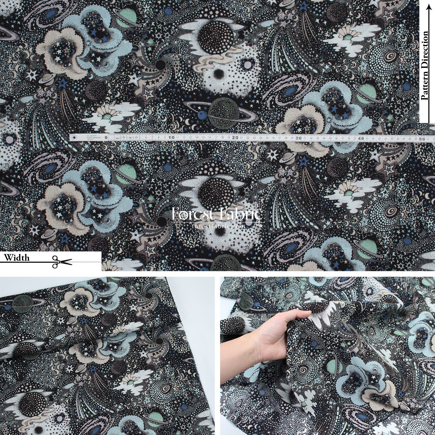 Liberty of London (Cotton Tana Lawn Fabric) - Milky Way - FO:REST Fabric 布恩堂Liberty fabrictana lawnjapanese fabricykk zipper