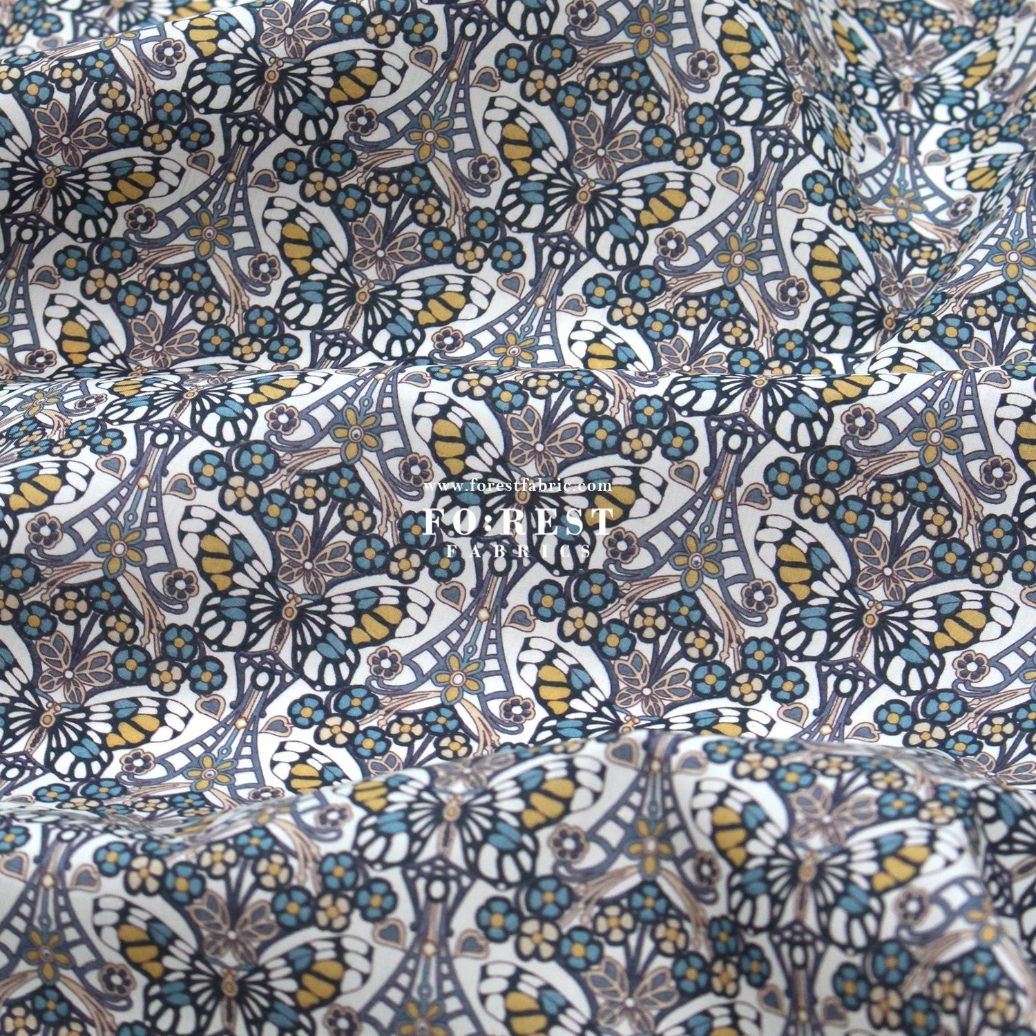 Liberty of London (Cotton Tana Lawn Fabric) - Morris Butterfly - FO:REST Fabric 布恩堂Liberty fabrictana lawnjapanese fabricykk zipper