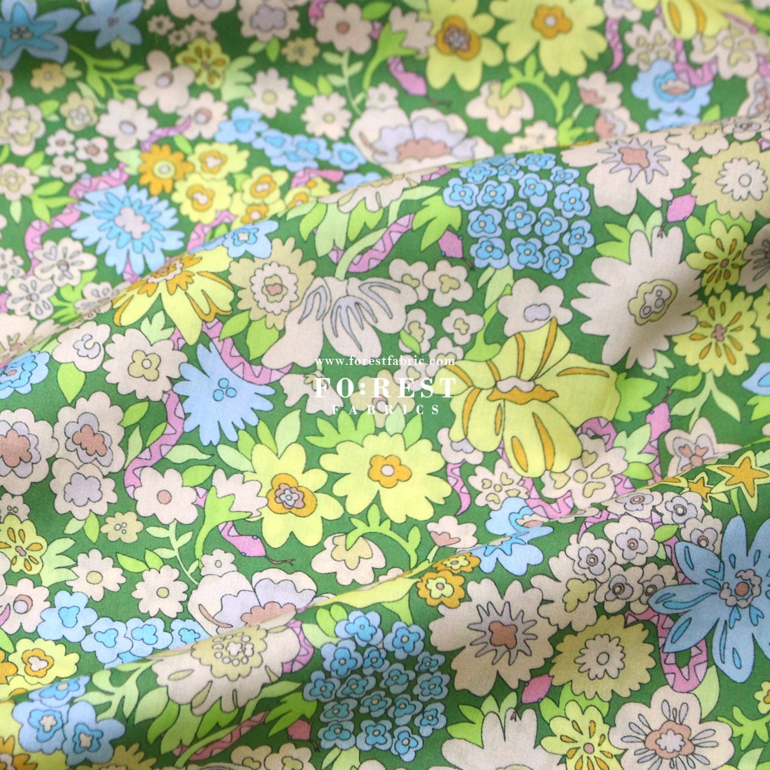 Liberty of London (Cotton Tana Lawn Fabric) - Mystery Meadow C - FO:REST Fabric 布恩堂Liberty fabrictana lawnjapanese fabricykk zipper