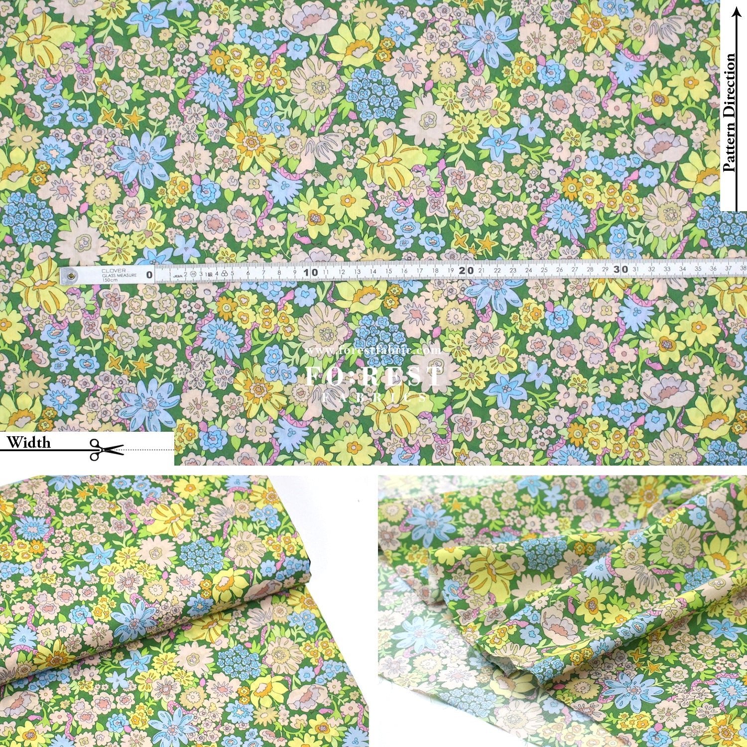 Liberty of London (Cotton Tana Lawn Fabric) - Mystery Meadow C - FO:REST Fabric 布恩堂Liberty fabrictana lawnjapanese fabricykk zipper