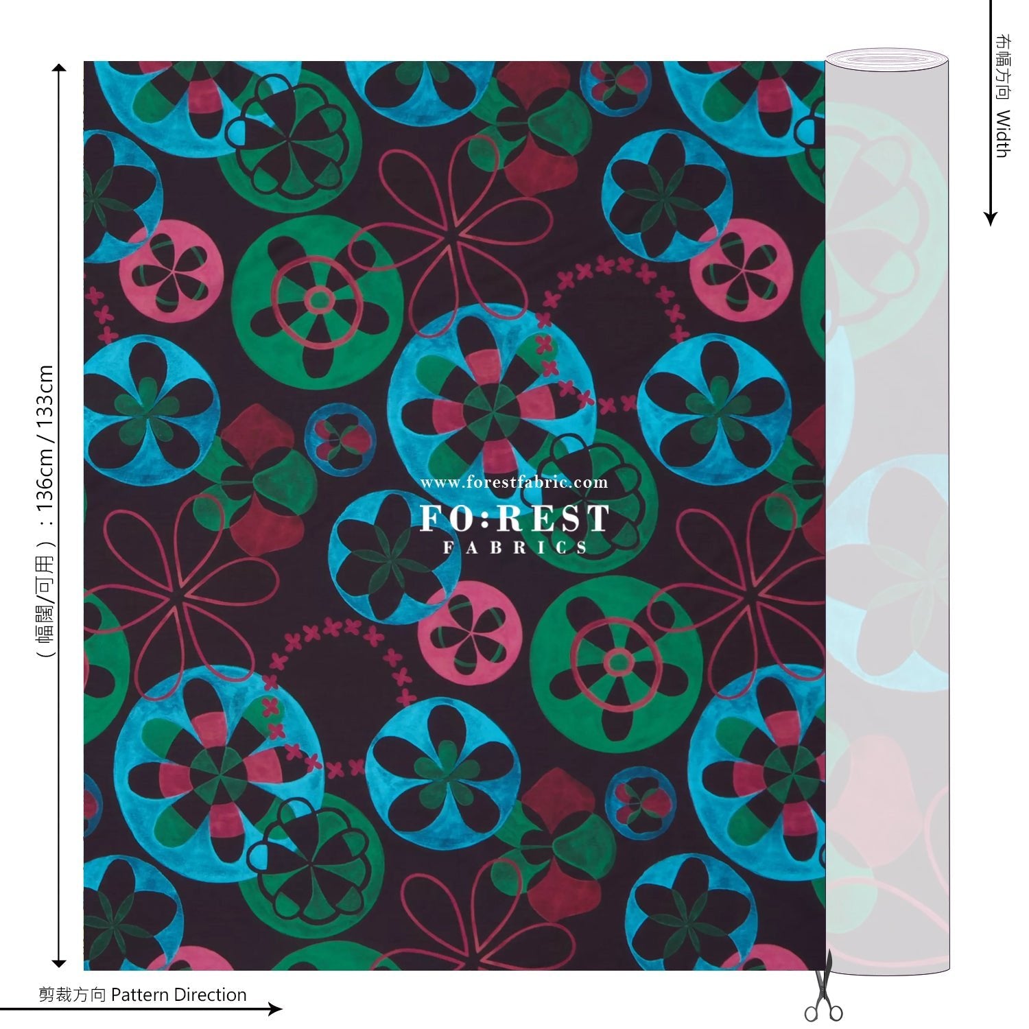 Liberty of London (Cotton Tana Lawn Fabric) - Natures Symmetry C - FO:REST Fabric 布恩堂Liberty fabrictana lawnjapanese fabricykk zipper