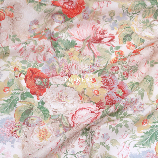 Liberty of London (Cotton Tana Lawn Fabric) - Parchment Petals A - FO:REST Fabric 布恩堂Liberty fabrictana lawnjapanese fabricykk zipper