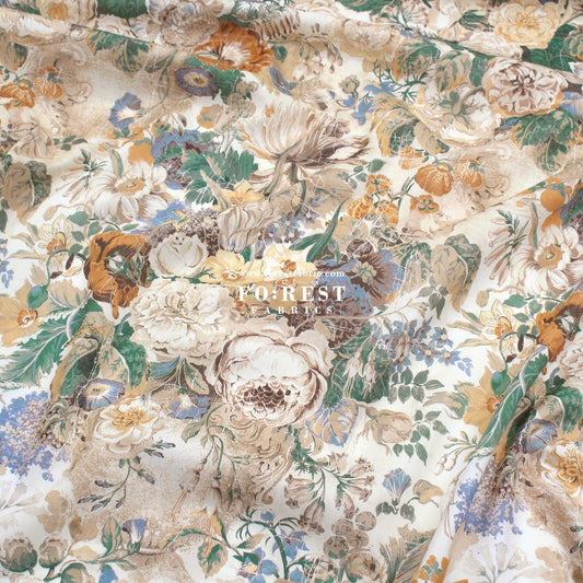 Liberty of London (Cotton Tana Lawn Fabric) - Parchment Petals C - FO:REST Fabric 布恩堂Liberty fabrictana lawnjapanese fabricykk zipper