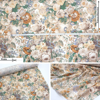 Liberty of London (Cotton Tana Lawn Fabric) - Parchment Petals C - FO:REST Fabric 布恩堂Liberty fabrictana lawnjapanese fabricykk zipper