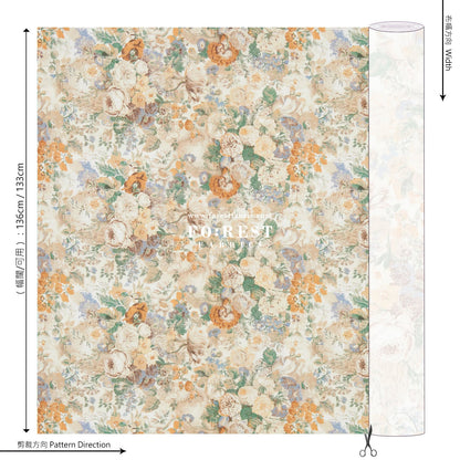 Liberty of London (Cotton Tana Lawn Fabric) - Parchment Petals C - FO:REST Fabric 布恩堂Liberty fabrictana lawnjapanese fabricykk zipper