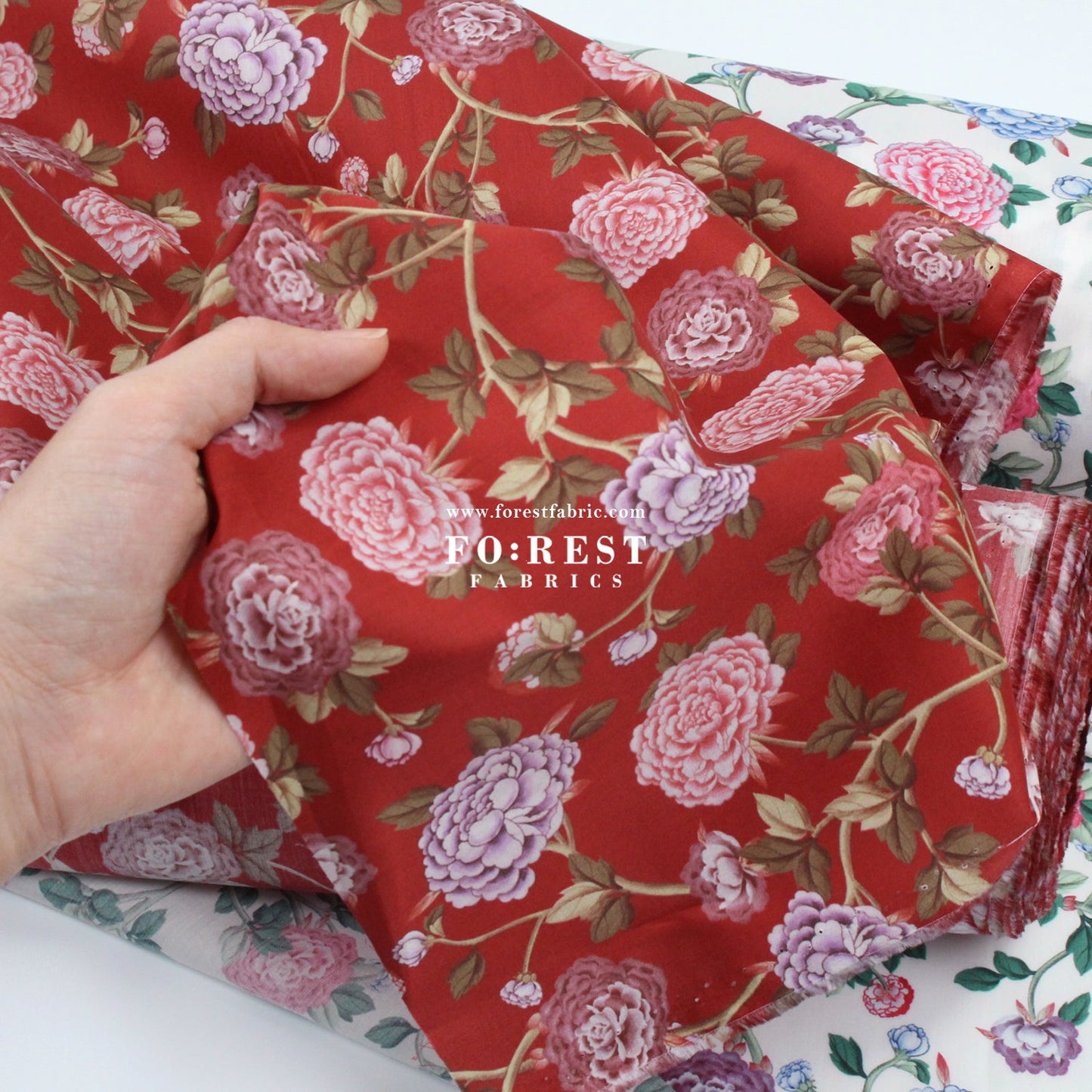 Liberty of London (Cotton Tana Lawn Fabric) - Peony Perfect C - FO:REST Fabric 布恩堂Liberty fabrictana lawnjapanese fabricykk zipper