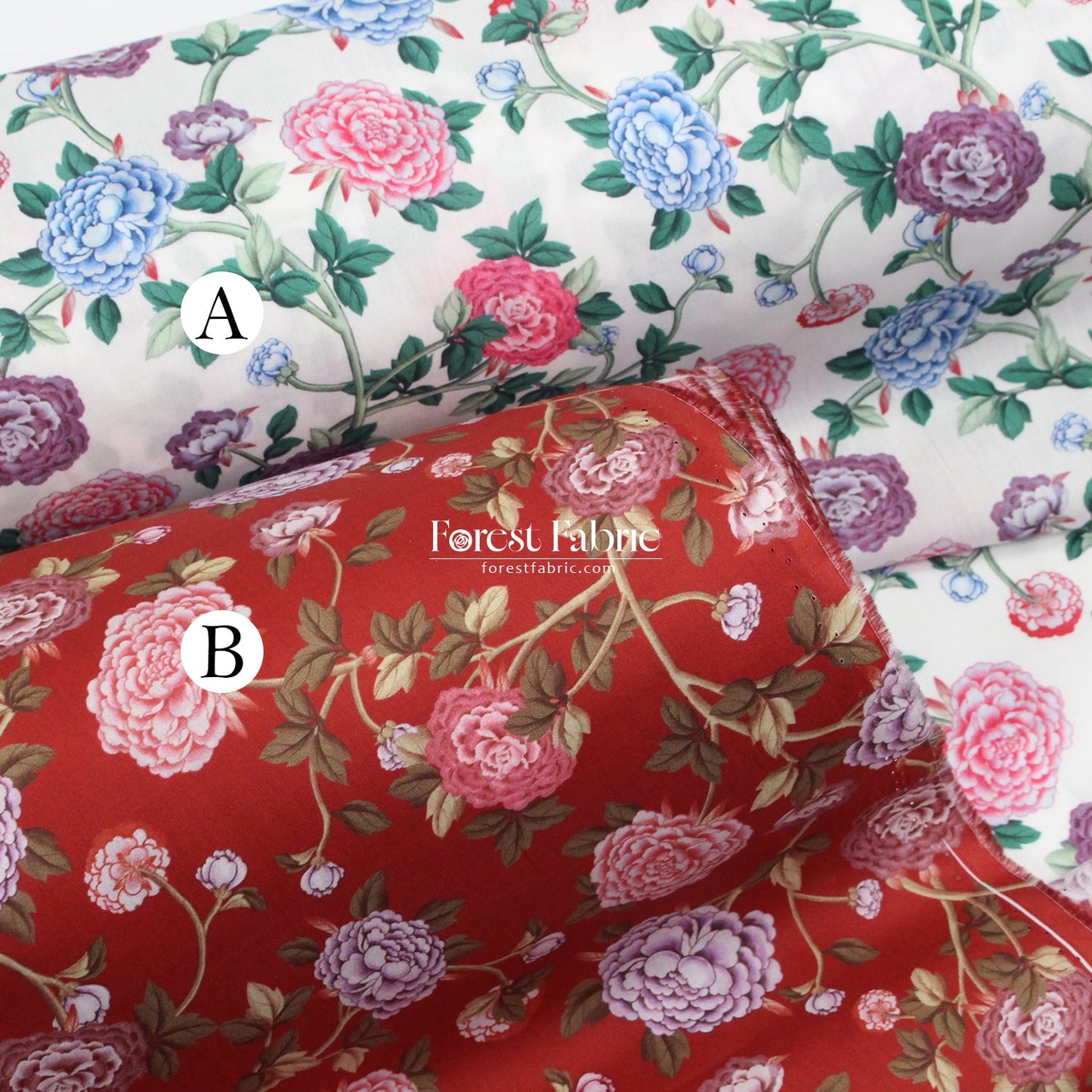 Liberty of London (Cotton Tana Lawn Fabric) - Peony Perfect C - FO:REST Fabric 布恩堂Liberty fabrictana lawnjapanese fabricykk zipper
