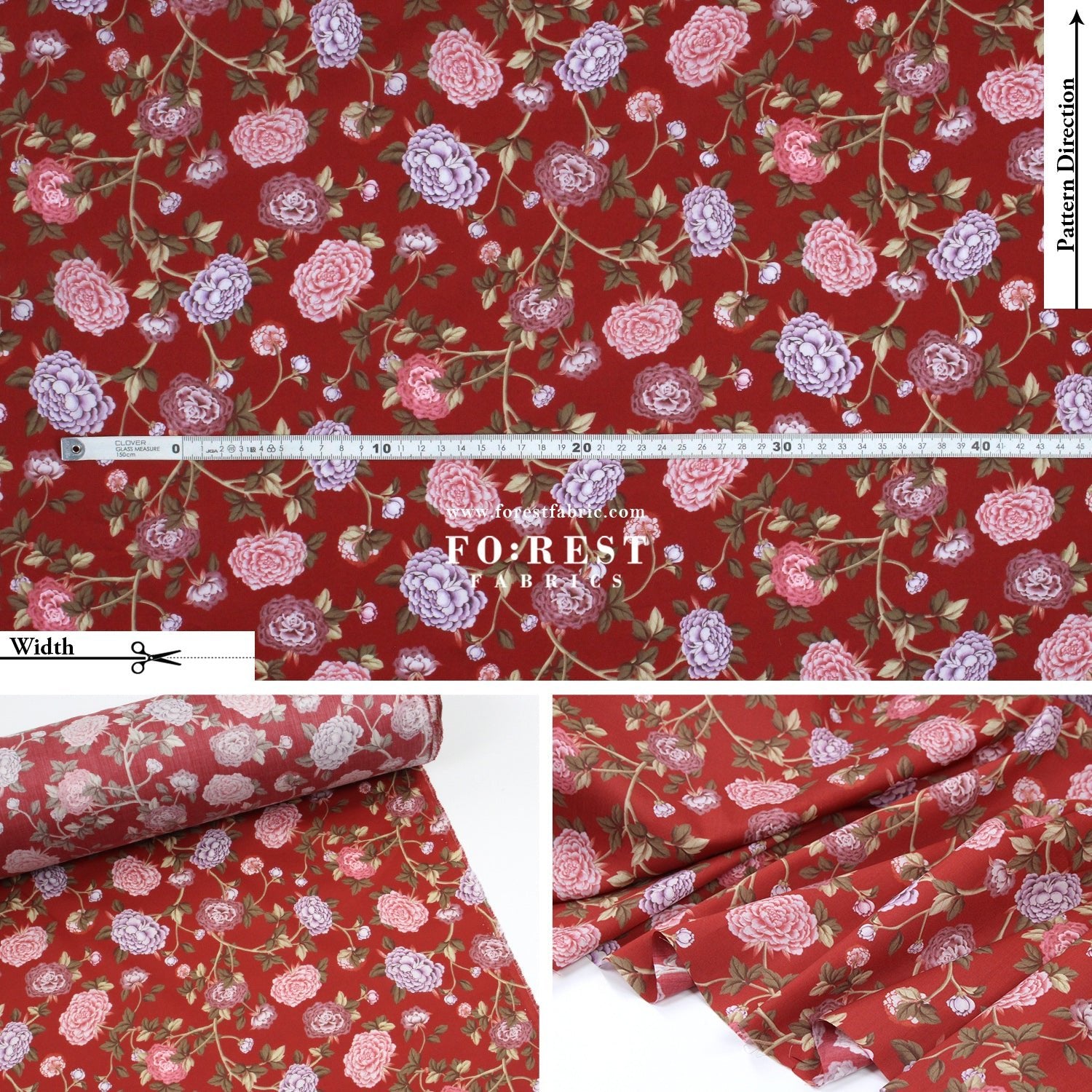 Liberty of London (Cotton Tana Lawn Fabric) - Peony Perfect C - FO:REST Fabric 布恩堂Liberty fabrictana lawnjapanese fabricykk zipper