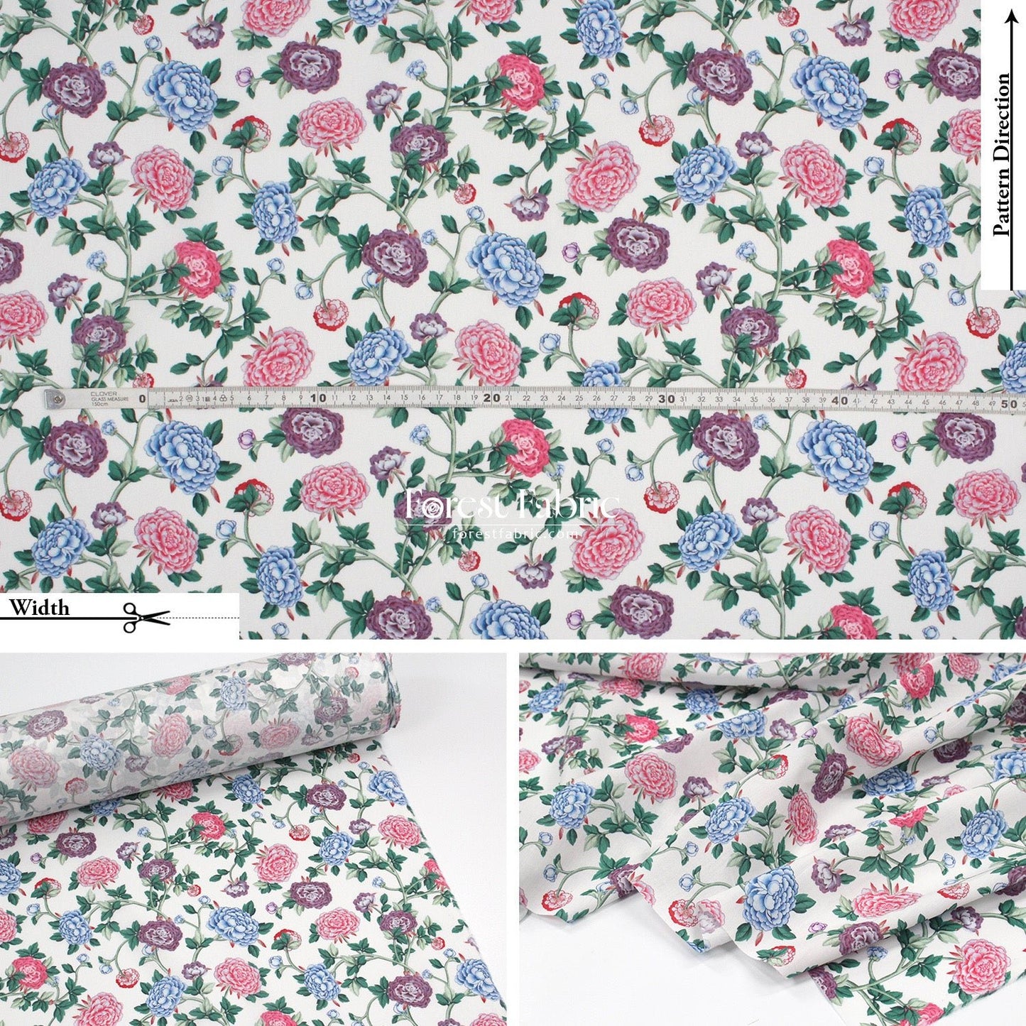 Liberty of London (Cotton Tana Lawn Fabric) - Peony Perfect C - FO:REST Fabric 布恩堂Liberty fabrictana lawnjapanese fabricykk zipper