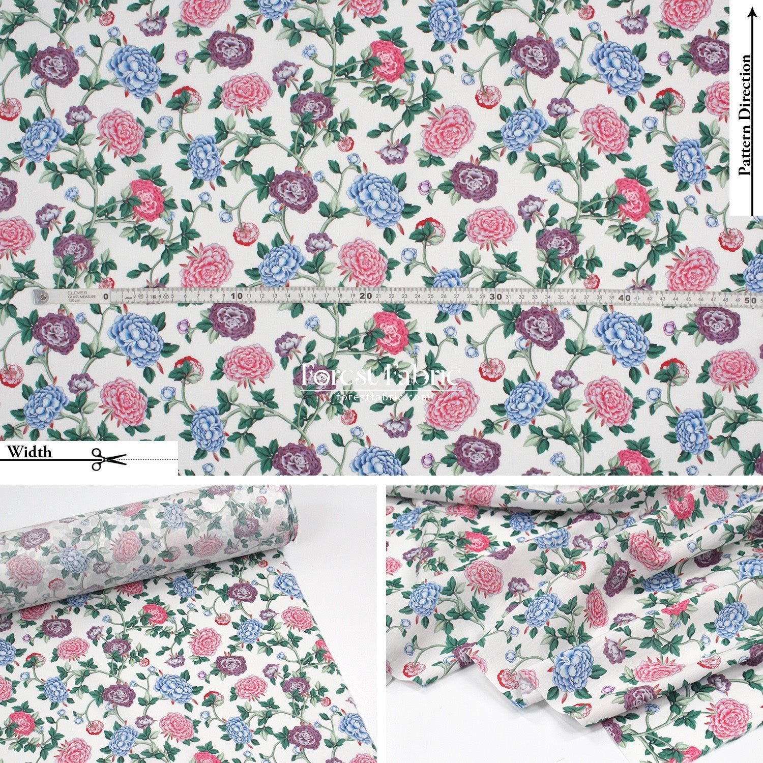 Liberty of London (Cotton Tana Lawn Fabric) - Peony Perfect C - FO:REST Fabric 布恩堂Liberty fabrictana lawnjapanese fabricykk zipper