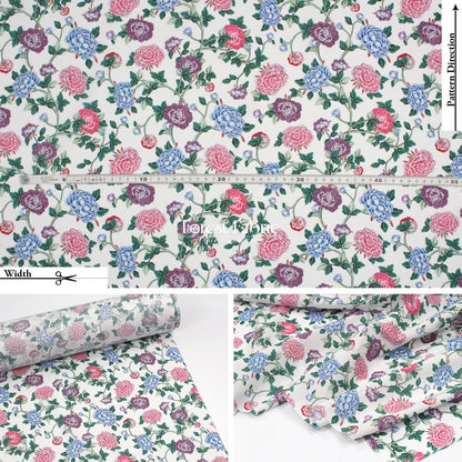 Liberty of London (Cotton Tana Lawn Fabric) - Peony Perfect C - FO:REST Fabric 布恩堂Liberty fabrictana lawnjapanese fabricykk zipper