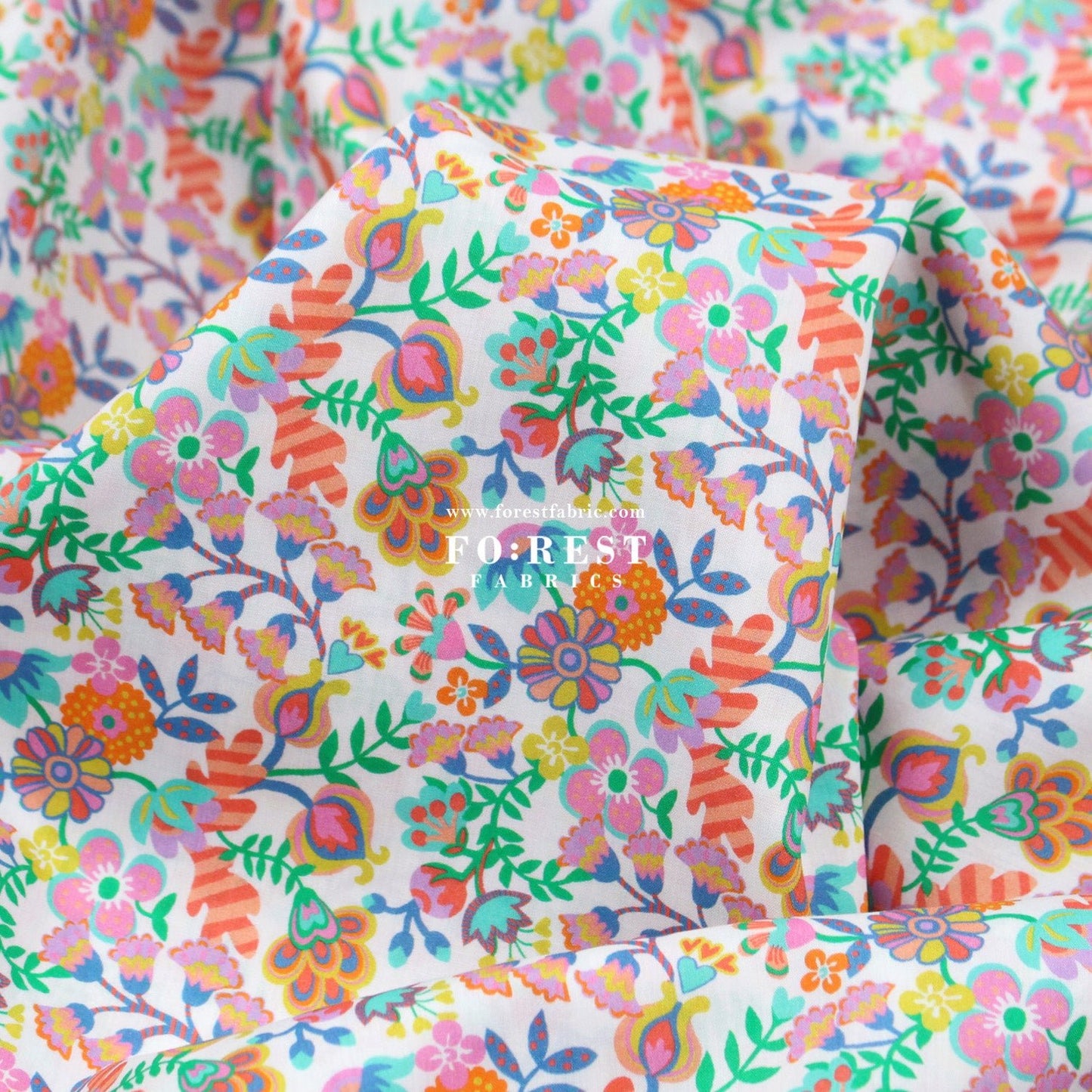 Liberty of London (Cotton Tana Lawn Fabric) - Phoebe Amelia - FO:REST Fabric 布恩堂Liberty fabrictana lawnjapanese fabricykk zipper