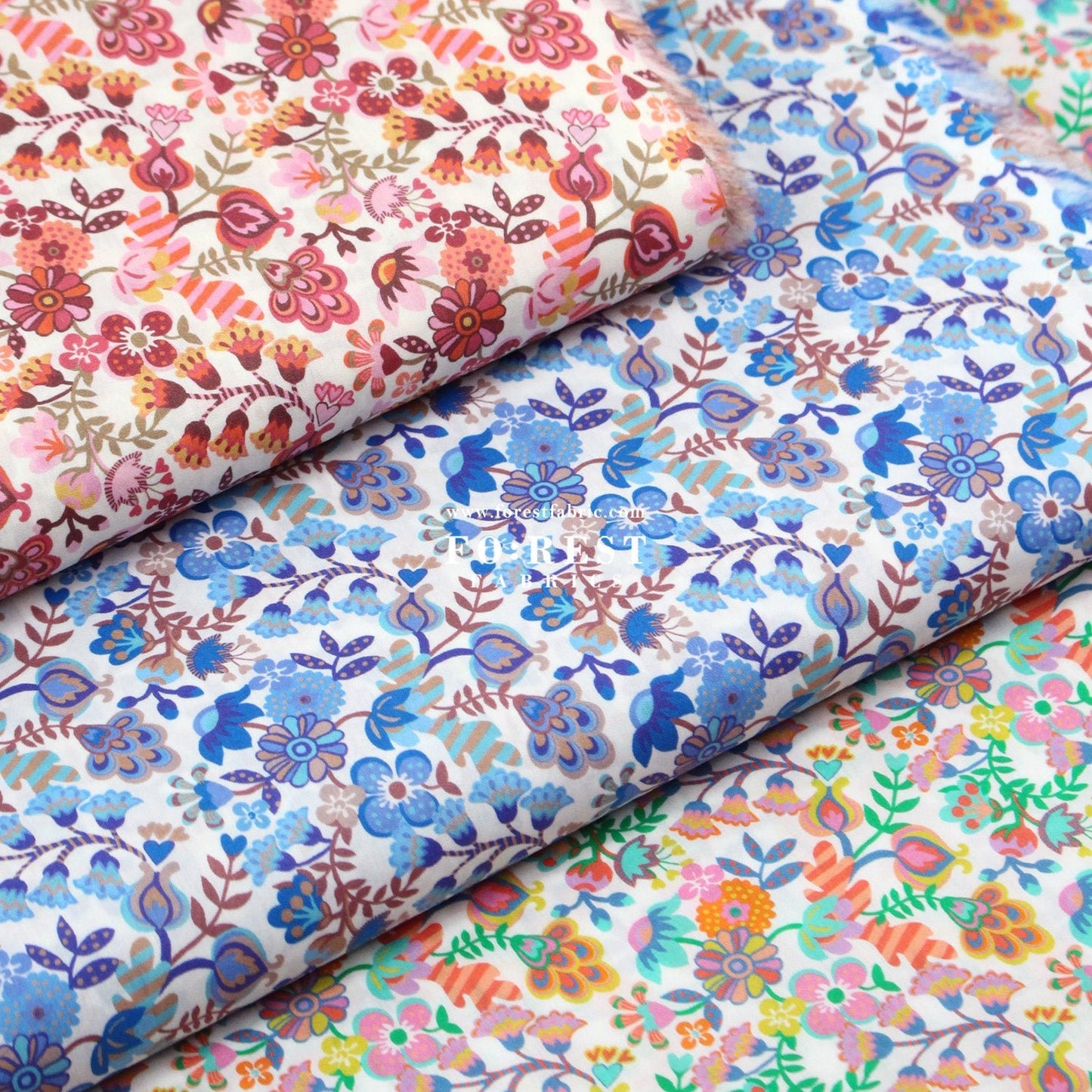 Liberty of London (Cotton Tana Lawn Fabric) - Phoebe Amelia - FO:REST Fabric 布恩堂Liberty fabrictana lawnjapanese fabricykk zipper