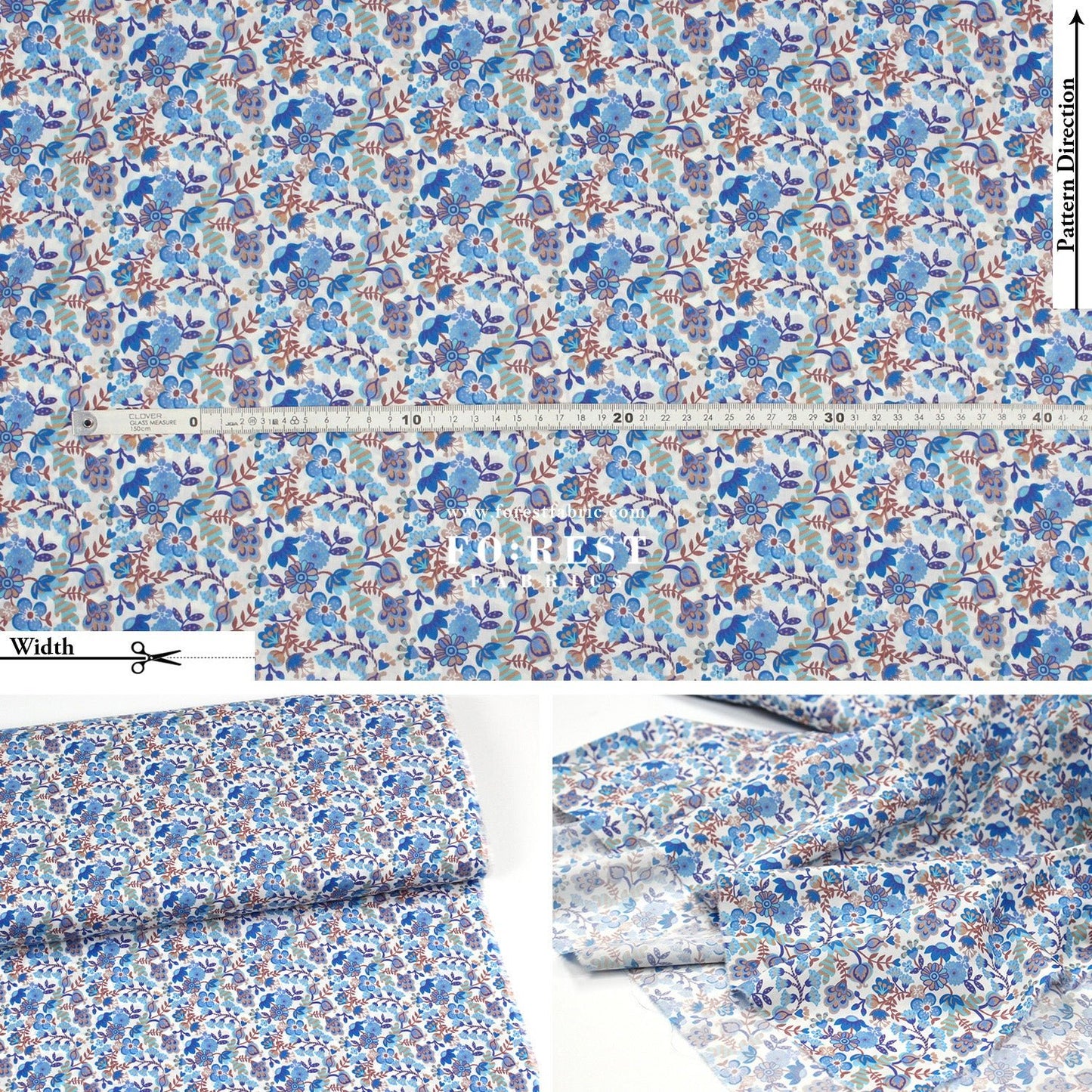 Liberty of London (Cotton Tana Lawn Fabric) - Phoebe Amelia - FO:REST Fabric 布恩堂Liberty fabrictana lawnjapanese fabricykk zipper