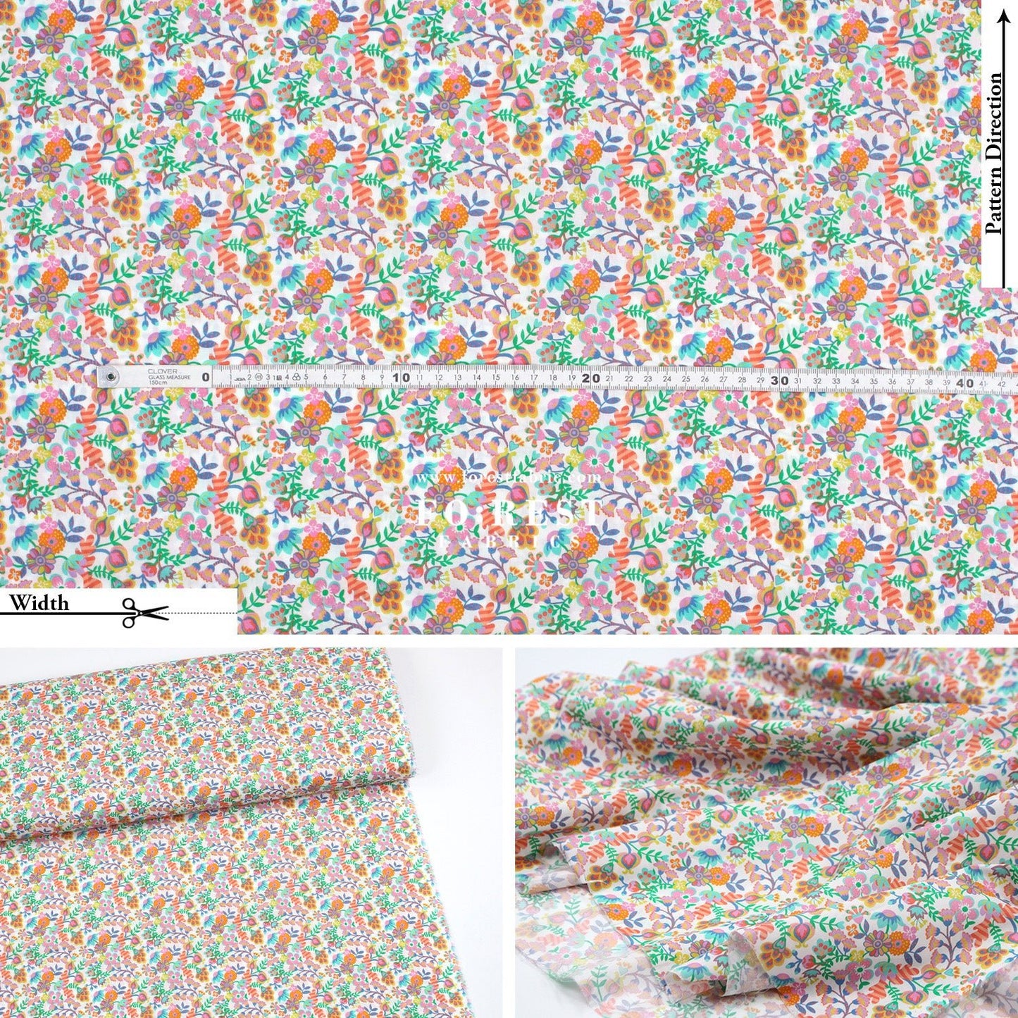 Liberty of London (Cotton Tana Lawn Fabric) - Phoebe Amelia - FO:REST Fabric 布恩堂Liberty fabrictana lawnjapanese fabricykk zipper