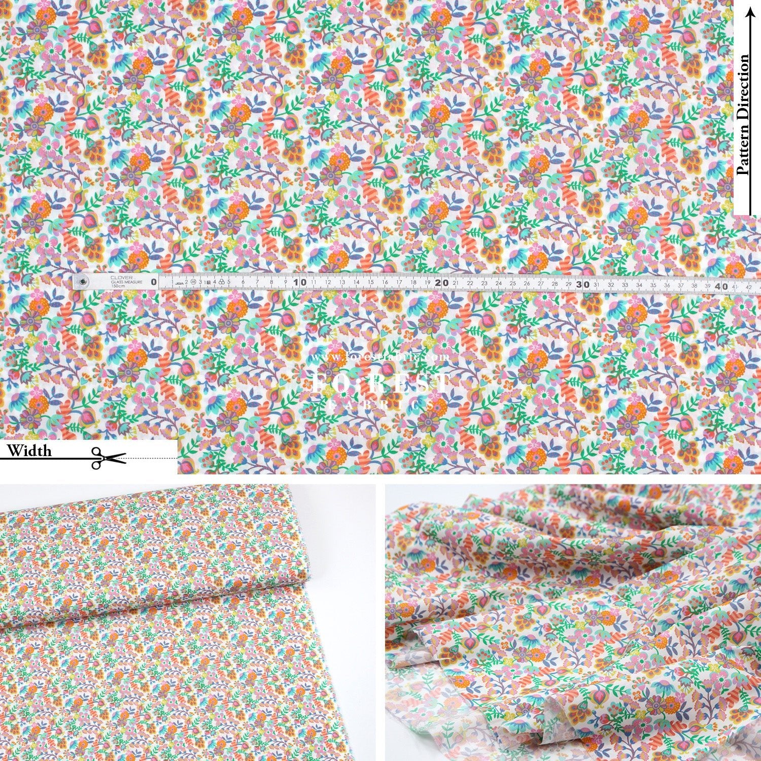 Liberty of London (Cotton Tana Lawn Fabric) - Phoebe Amelia - FO:REST Fabric 布恩堂Liberty fabrictana lawnjapanese fabricykk zipper