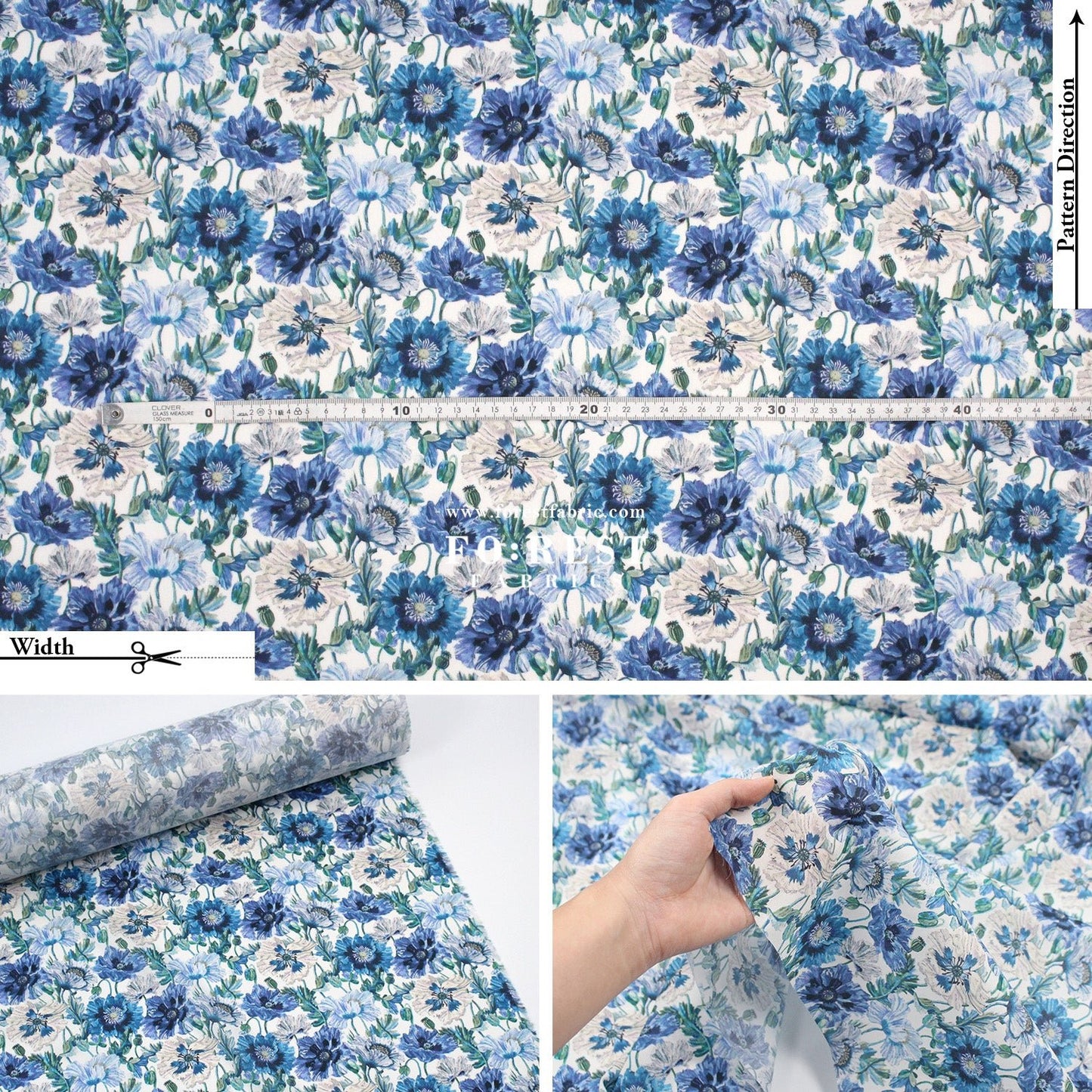 Liberty of London (Cotton Tana Lawn Fabric) - Poppy Amelie A - FO:REST Fabric 布恩堂Liberty fabrictana lawnjapanese fabricykk zipper