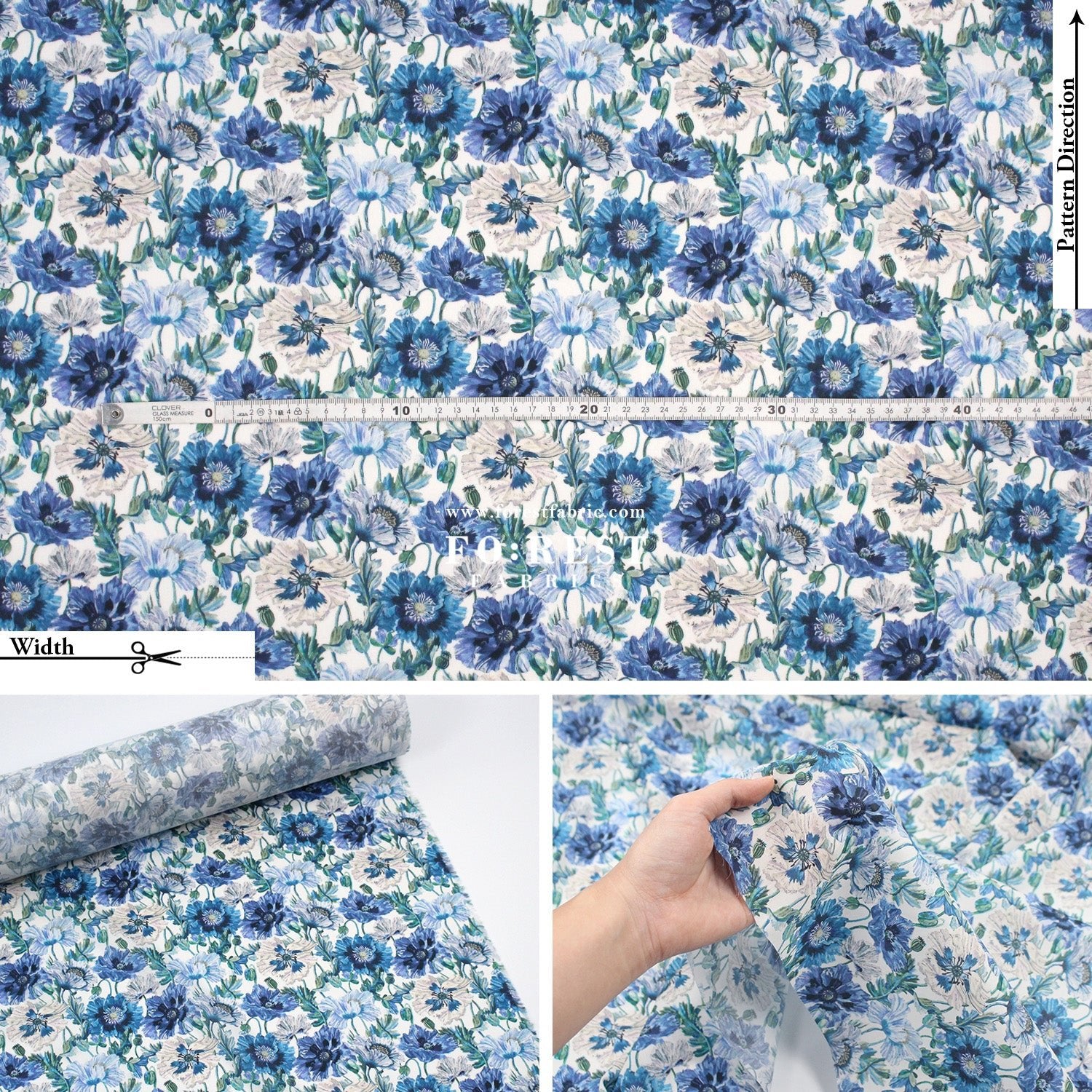 Liberty of London (Cotton Tana Lawn Fabric) - Poppy Amelie A - FO:REST Fabric 布恩堂Liberty fabrictana lawnjapanese fabricykk zipper