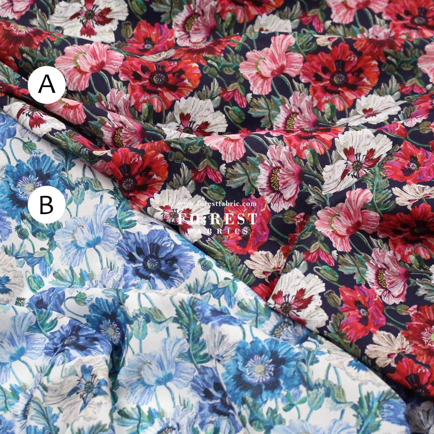 Liberty of London (Cotton Tana Lawn Fabric) - Poppy Amelie A - FO:REST Fabric 布恩堂Liberty fabrictana lawnjapanese fabricykk zipper