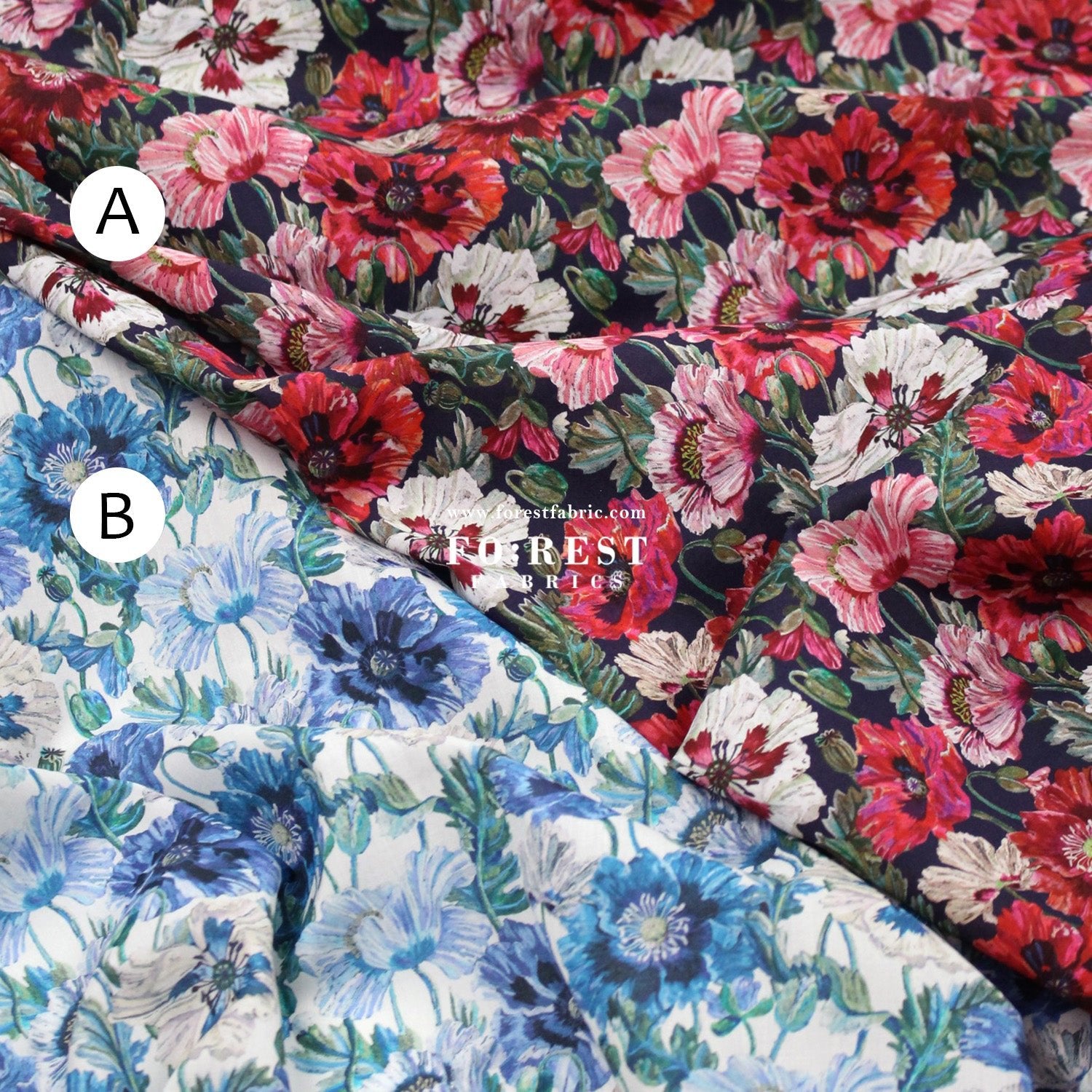 Liberty of London (Cotton Tana Lawn Fabric) - Poppy Amelie A - FO:REST Fabric 布恩堂Liberty fabrictana lawnjapanese fabricykk zipper