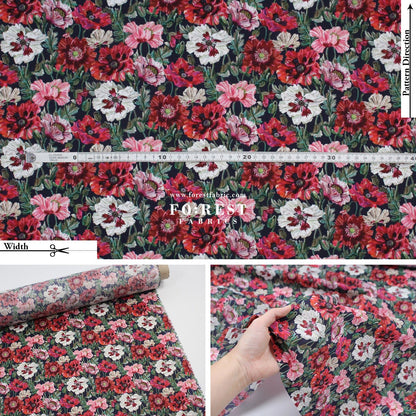 Liberty of London (Cotton Tana Lawn Fabric) - Poppy Amelie A - FO:REST Fabric 布恩堂Liberty fabrictana lawnjapanese fabricykk zipper