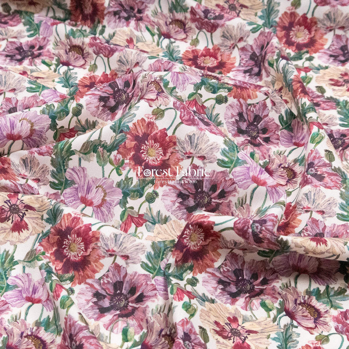 Liberty of London (Cotton Tana Lawn Fabric) - Poppy Amelie - FO:REST Fabric 布恩堂Liberty fabrictana lawnjapanese fabricykk zipper