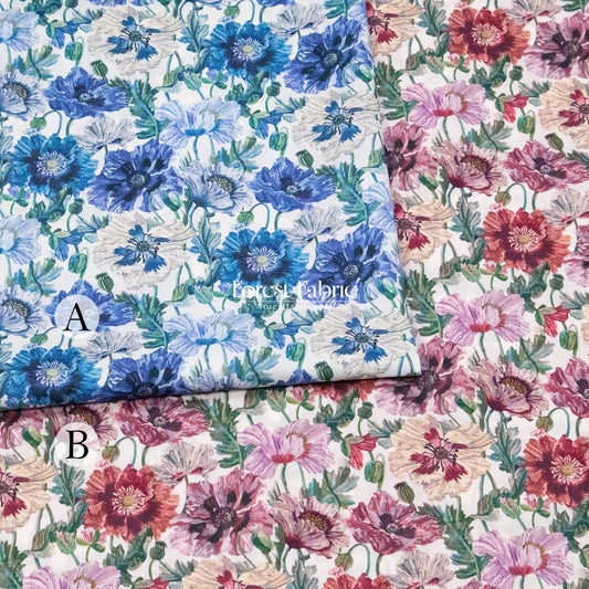 Liberty of London (Cotton Tana Lawn Fabric) - Poppy Amelie - FO:REST Fabric 布恩堂Liberty fabrictana lawnjapanese fabricykk zipper