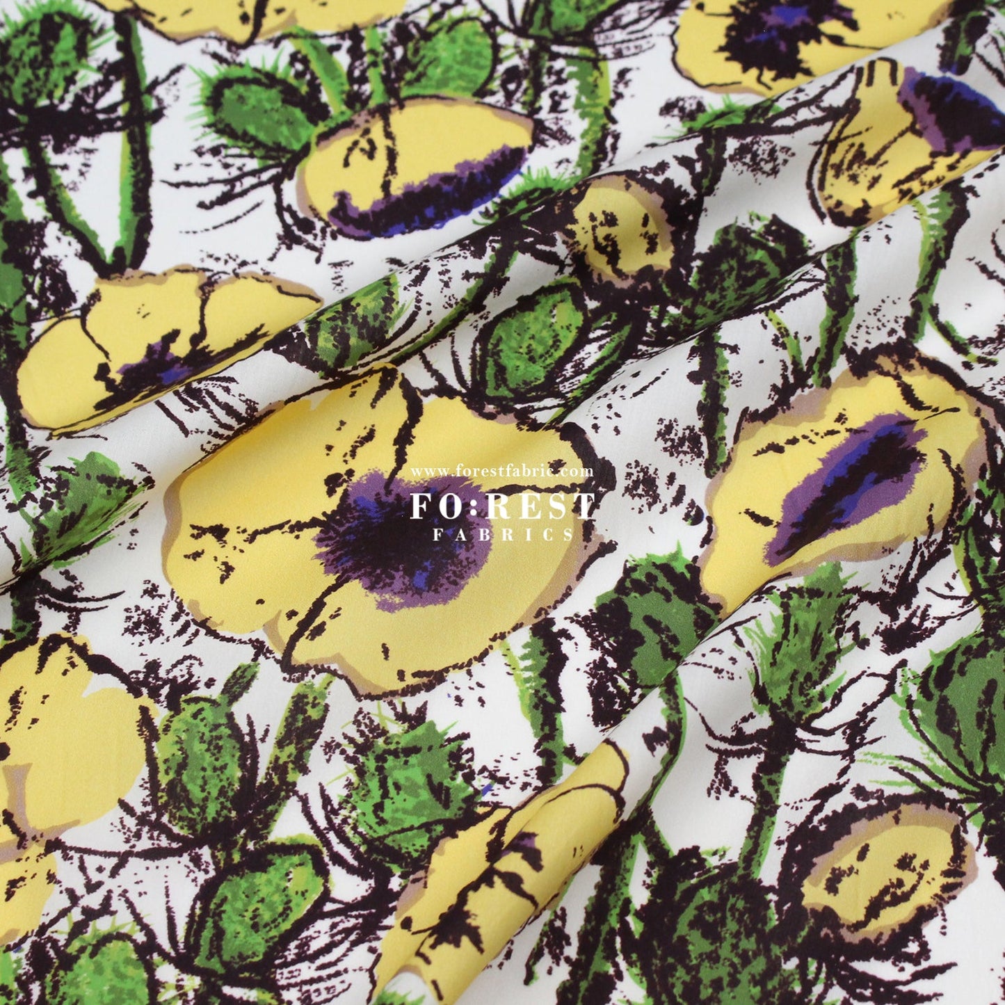 Liberty of London (Cotton Tana Lawn Fabric) - Poppy Junilee Green - FO:REST Fabric 布恩堂Liberty fabrictana lawnjapanese fabricykk zipper