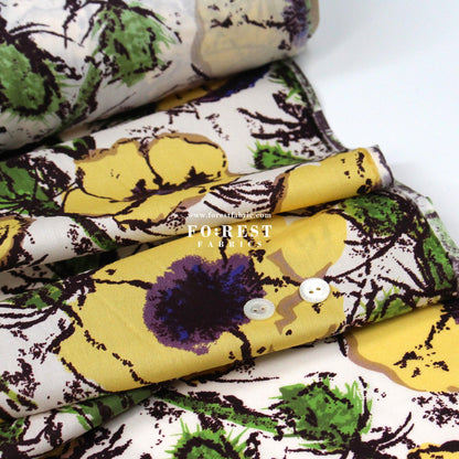 Liberty of London (Cotton Tana Lawn Fabric) - Poppy Junilee Green - FO:REST Fabric 布恩堂Liberty fabrictana lawnjapanese fabricykk zipper