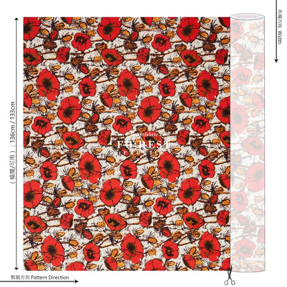 Liberty of London (Cotton Tana Lawn Fabric) - Poppy Junilee Red - FO:REST Fabric 布恩堂Liberty fabrictana lawnjapanese fabricykk zipper