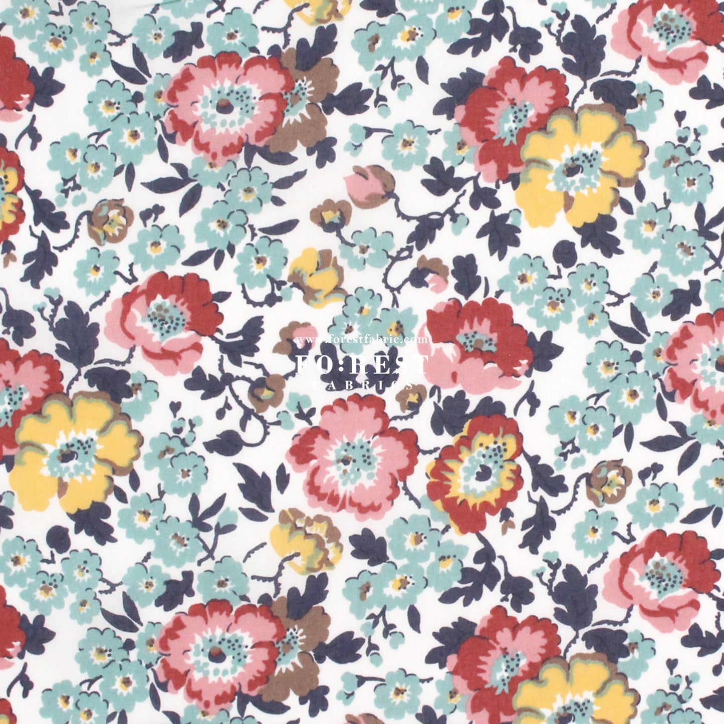 Liberty of London (Cotton Tana Lawn Fabric) - Poppy Poem C - FO:REST Fabric 布恩堂Liberty fabrictana lawnjapanese fabricykk zipper