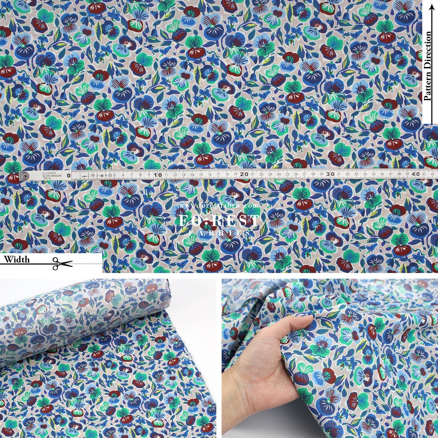 Liberty of London (Cotton Tana Lawn Fabric) - Pru Roskrow - FO:REST Fabric 布恩堂Liberty fabrictana lawnjapanese fabricykk zipper