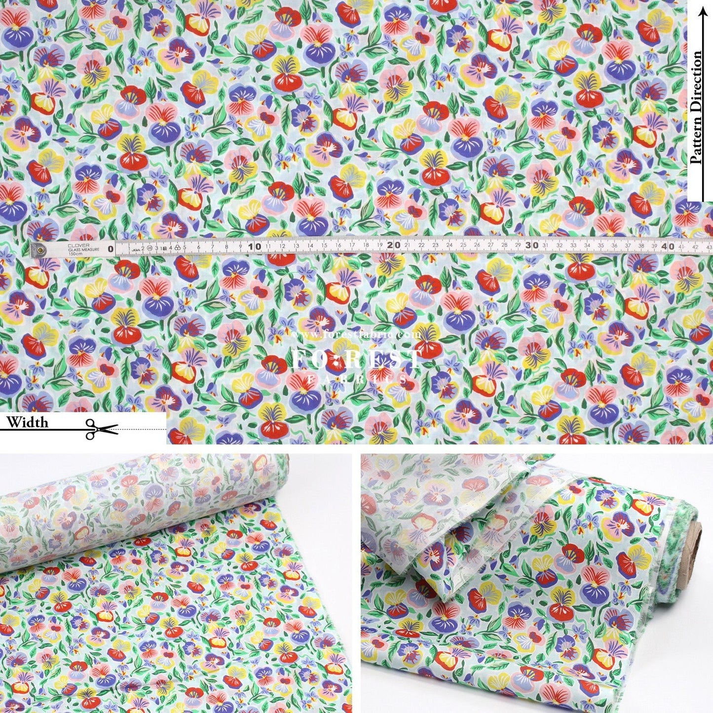 Liberty of London (Cotton Tana Lawn Fabric) - Pru Roskrow - FO:REST Fabric 布恩堂Liberty fabrictana lawnjapanese fabricykk zipper