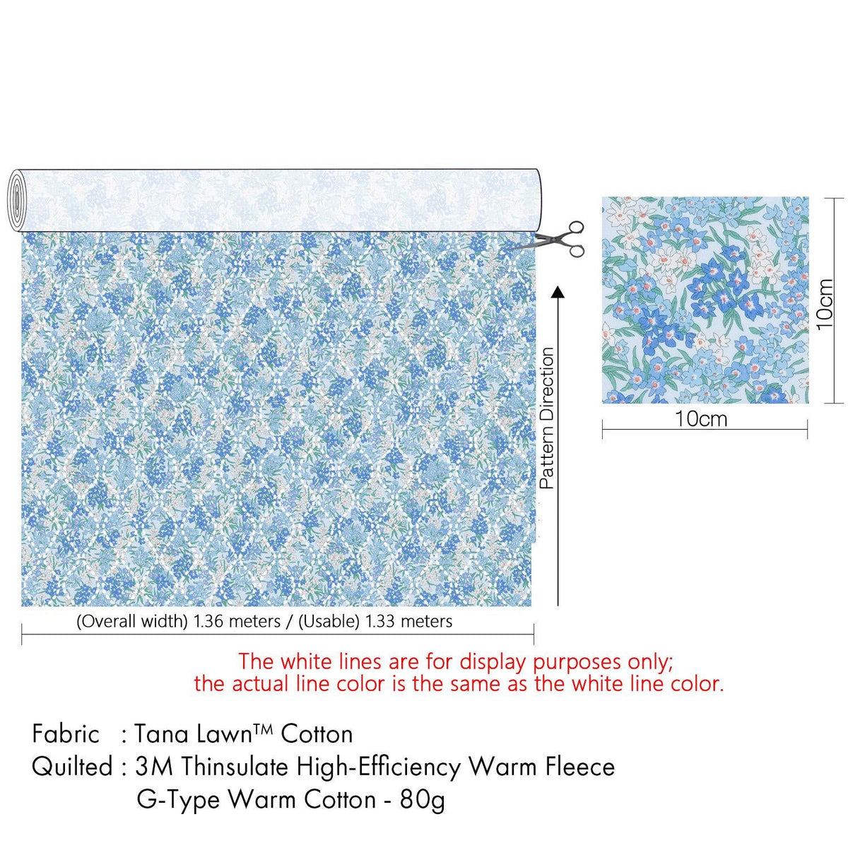 Liberty of London (Cotton Tana Lawn Fabric) - Quilted sea blossom Bespoke - FO:REST Fabric 布恩堂Liberty fabric#tana lawn#japanese fabric#ykk zipper#