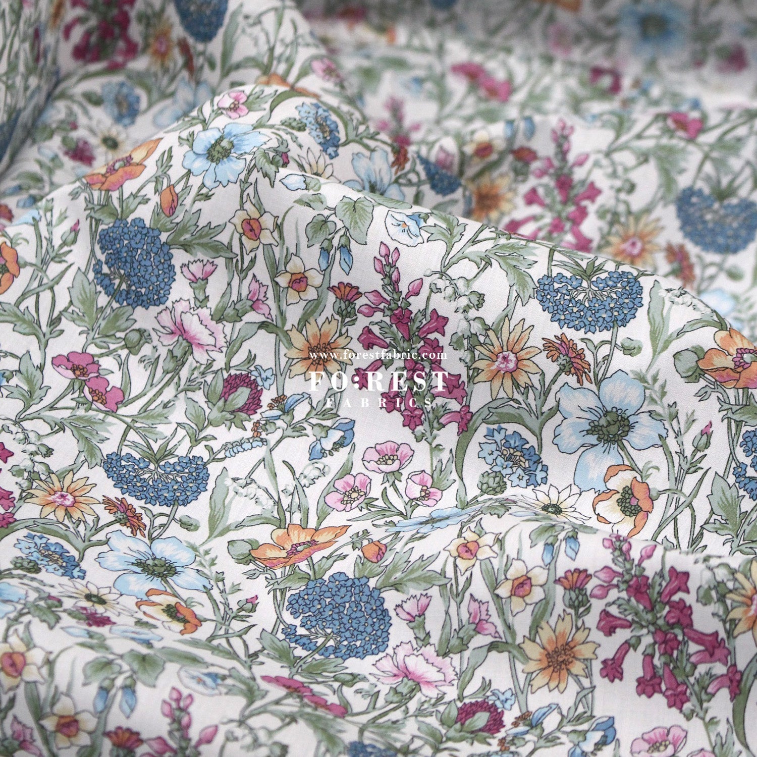 Liberty of London (Cotton Tana Lawn Fabric) - Rachel - FO:REST Fabric 布恩堂Liberty fabrictana lawnjapanese fabricykk zipper