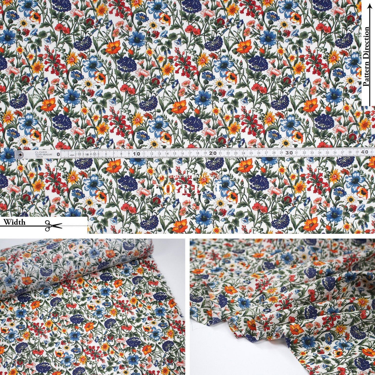 Liberty of London (Cotton Tana Lawn Fabric) - Rachel - FO:REST Fabric 布恩堂Liberty fabrictana lawnjapanese fabricykk zipper