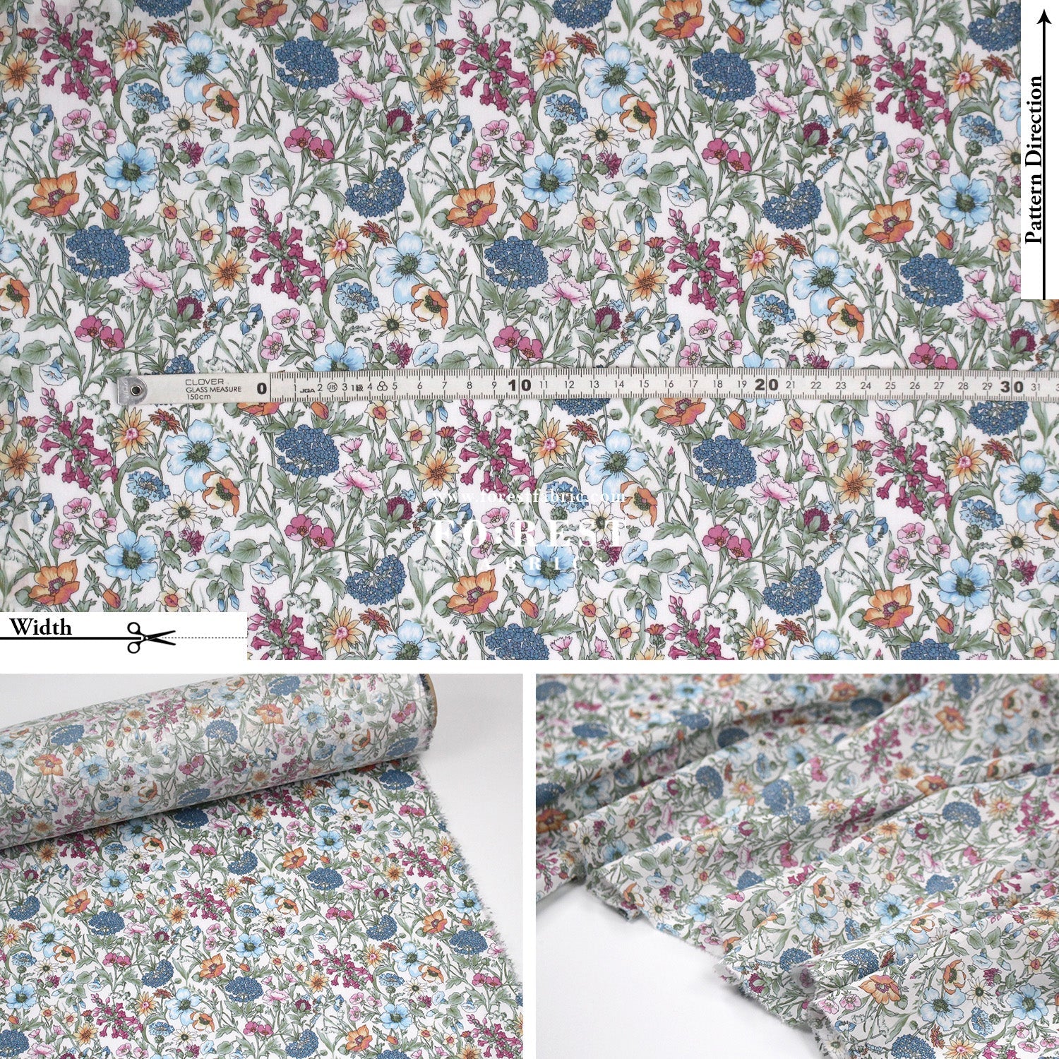 Liberty of London (Cotton Tana Lawn Fabric) - Rachel - FO:REST Fabric 布恩堂Liberty fabrictana lawnjapanese fabricykk zipper
