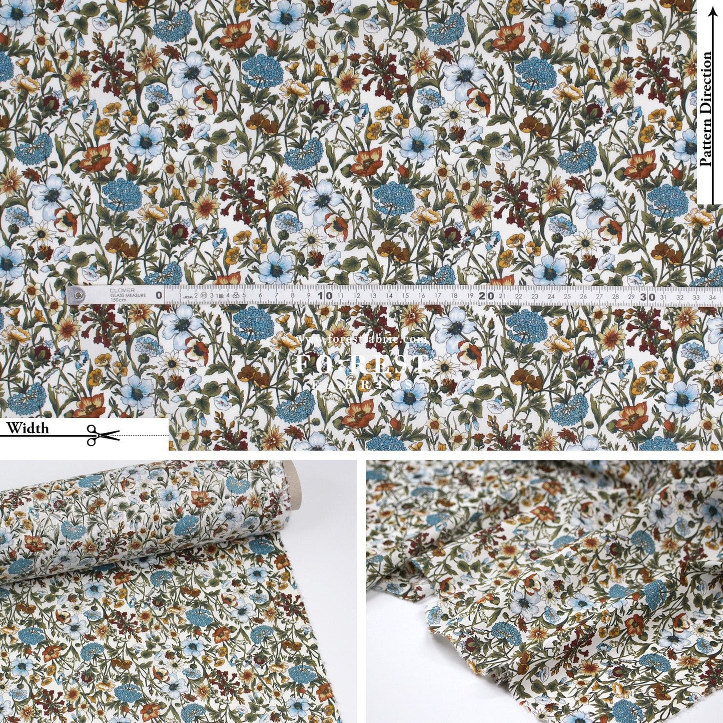 Liberty of London (Cotton Tana Lawn Fabric) - Rachel - FO:REST Fabric 布恩堂Liberty fabrictana lawnjapanese fabricykk zipper