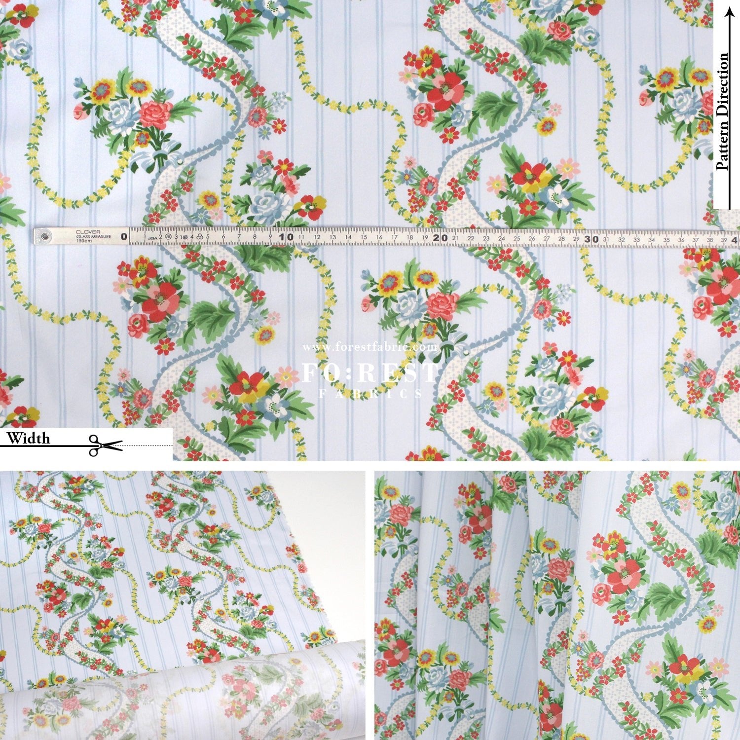 Liberty of London (Cotton Tana Lawn Fabric) - Ribbon Cascade B - FO:REST Fabric 布恩堂Liberty fabrictana lawnjapanese fabricykk zipper